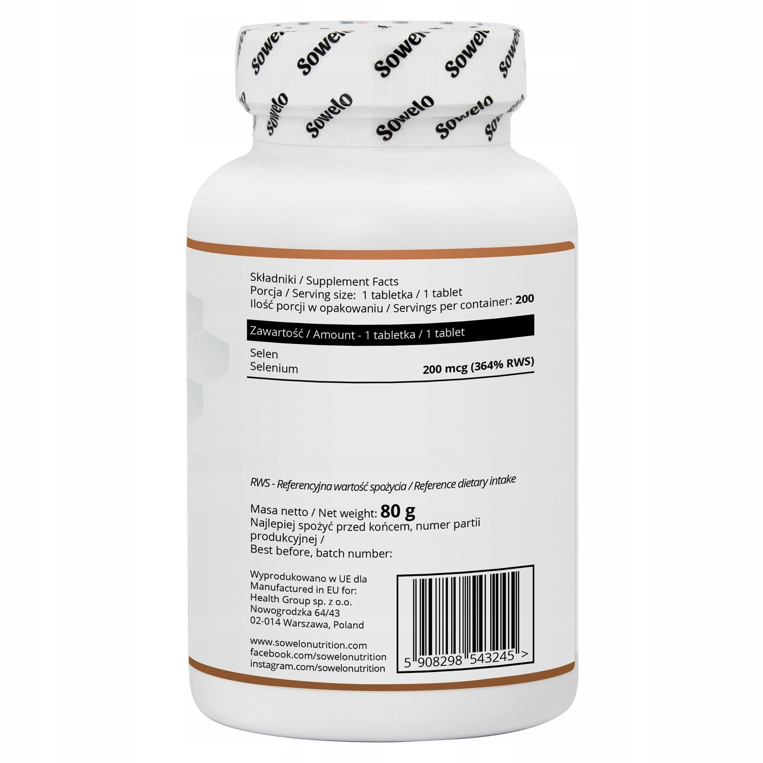 Selenium 200 mcg 200 Tablets – Immunity, Antioxidation, Thyroid – Sowelo Expiration date at least 1 year from the date of purchase