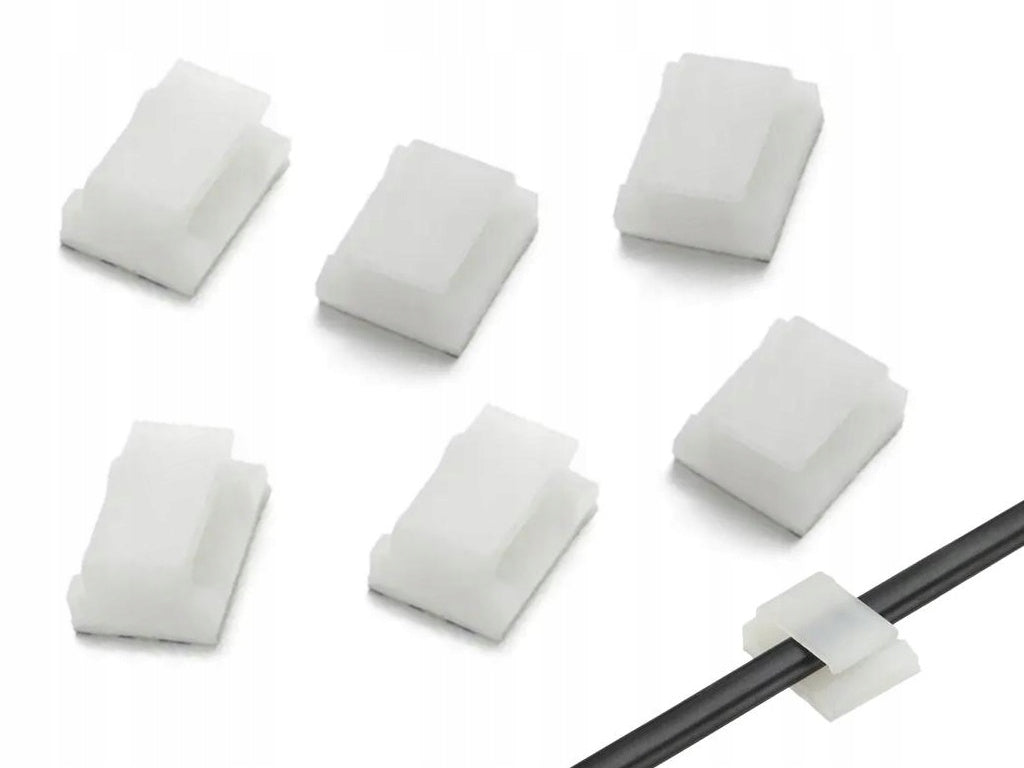 Self Adhesive Cable Holder Small White Set of 6