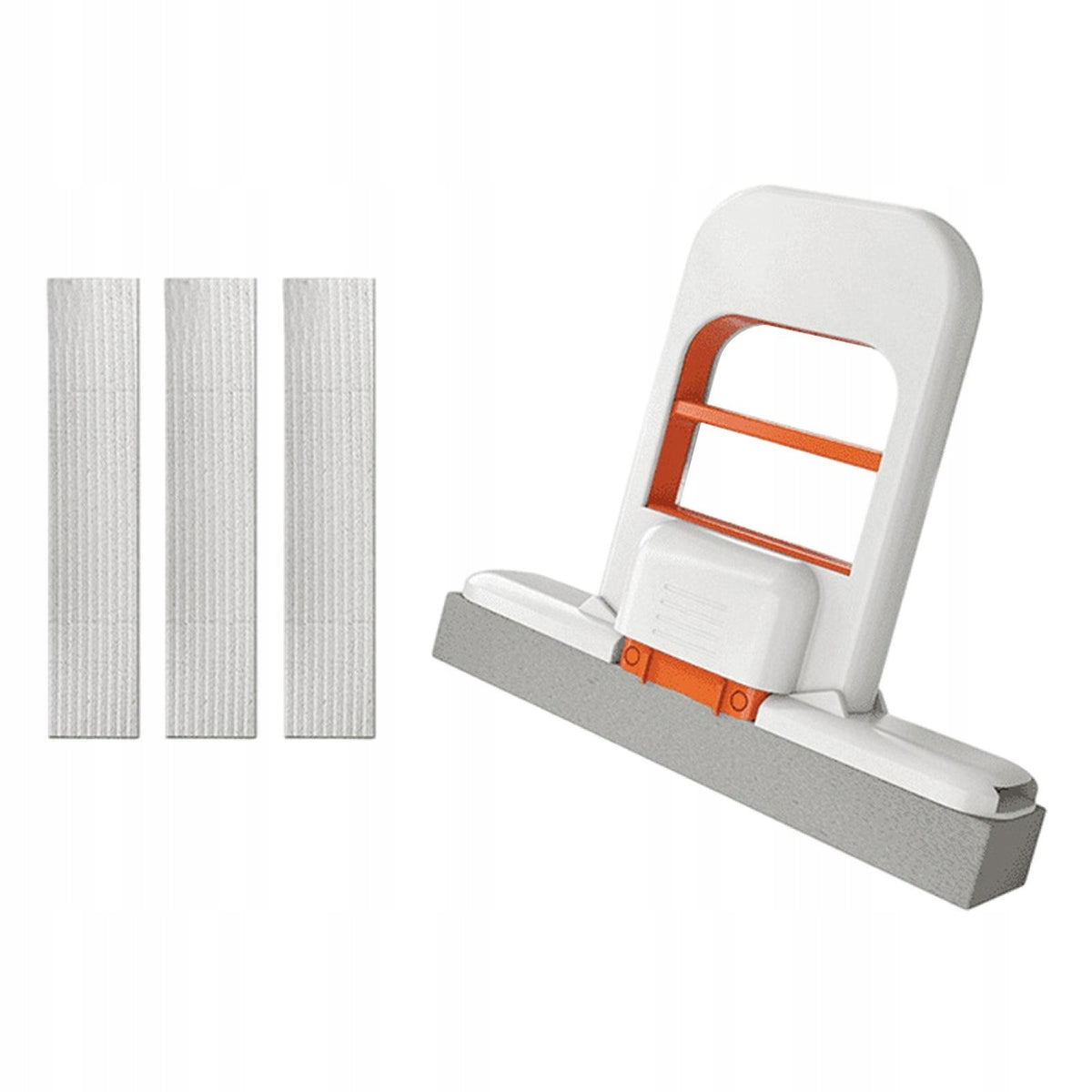 Self Wringing Compact Mop with Squeeze Bar 15x13x3 cm Portable White Orange Brand no brand