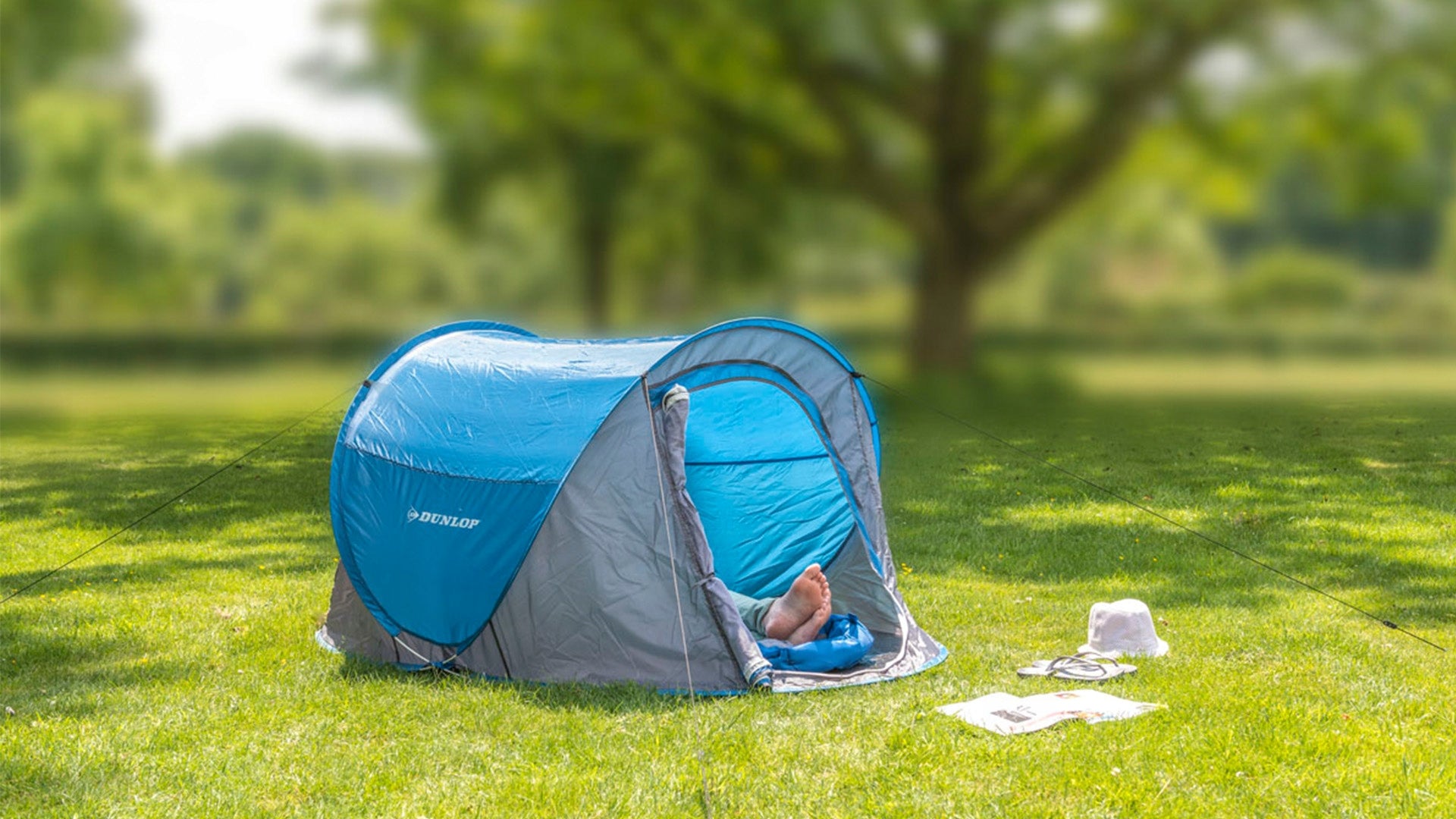 Self-folding tent 2 persons WATERPROOF tourist Dunlop Waterproofness less than 1500 mm