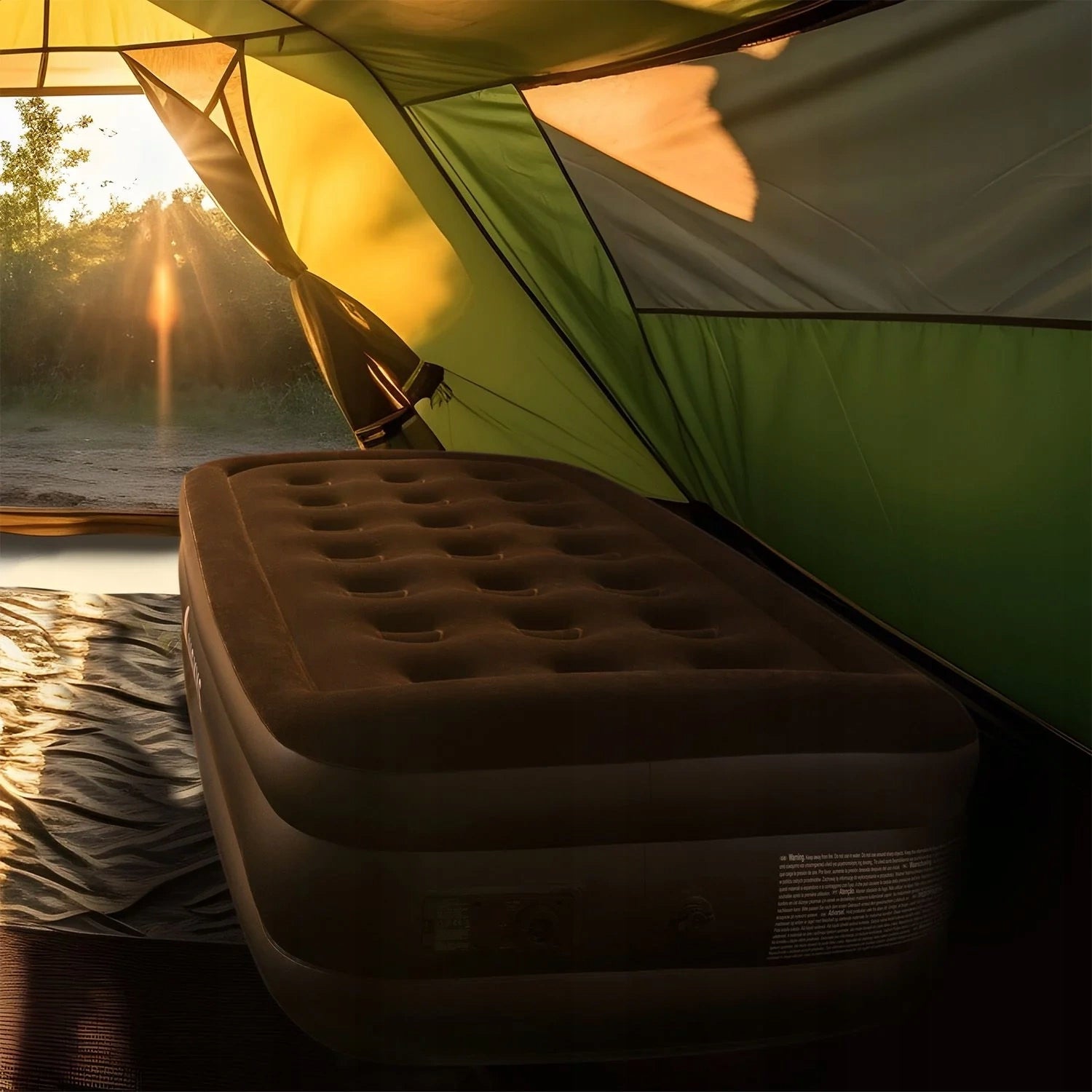 Self-inflating mattress inflatable camping guest bed mat 191 x 91 x 44 Brand Juskys