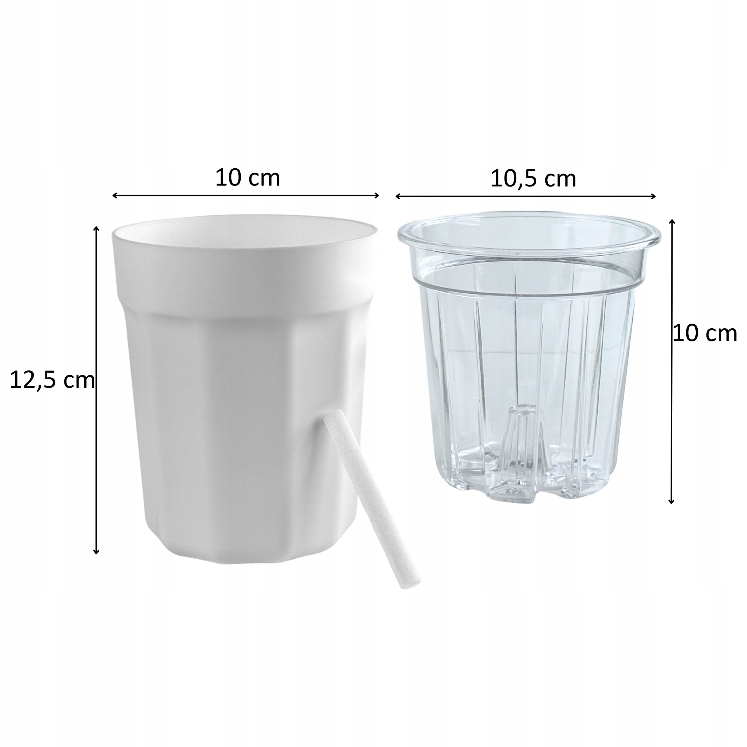 Self-irrigating pot LIVIA 10 WHITE cover cartridge and irrigation wick Packaging status original
