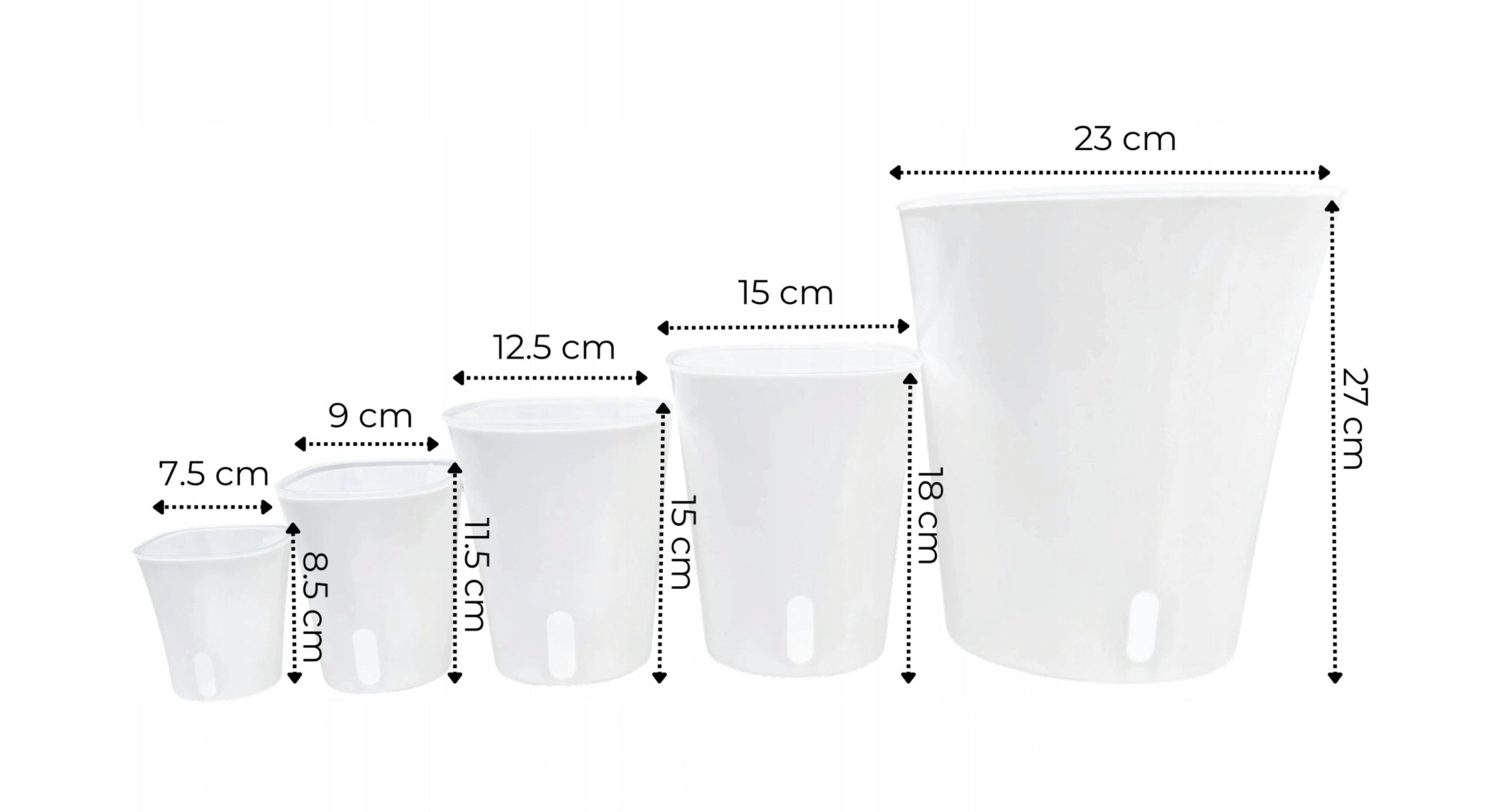 Self-watering pot with transparent insert 7,5cm Hydroponics Black Brand no brand