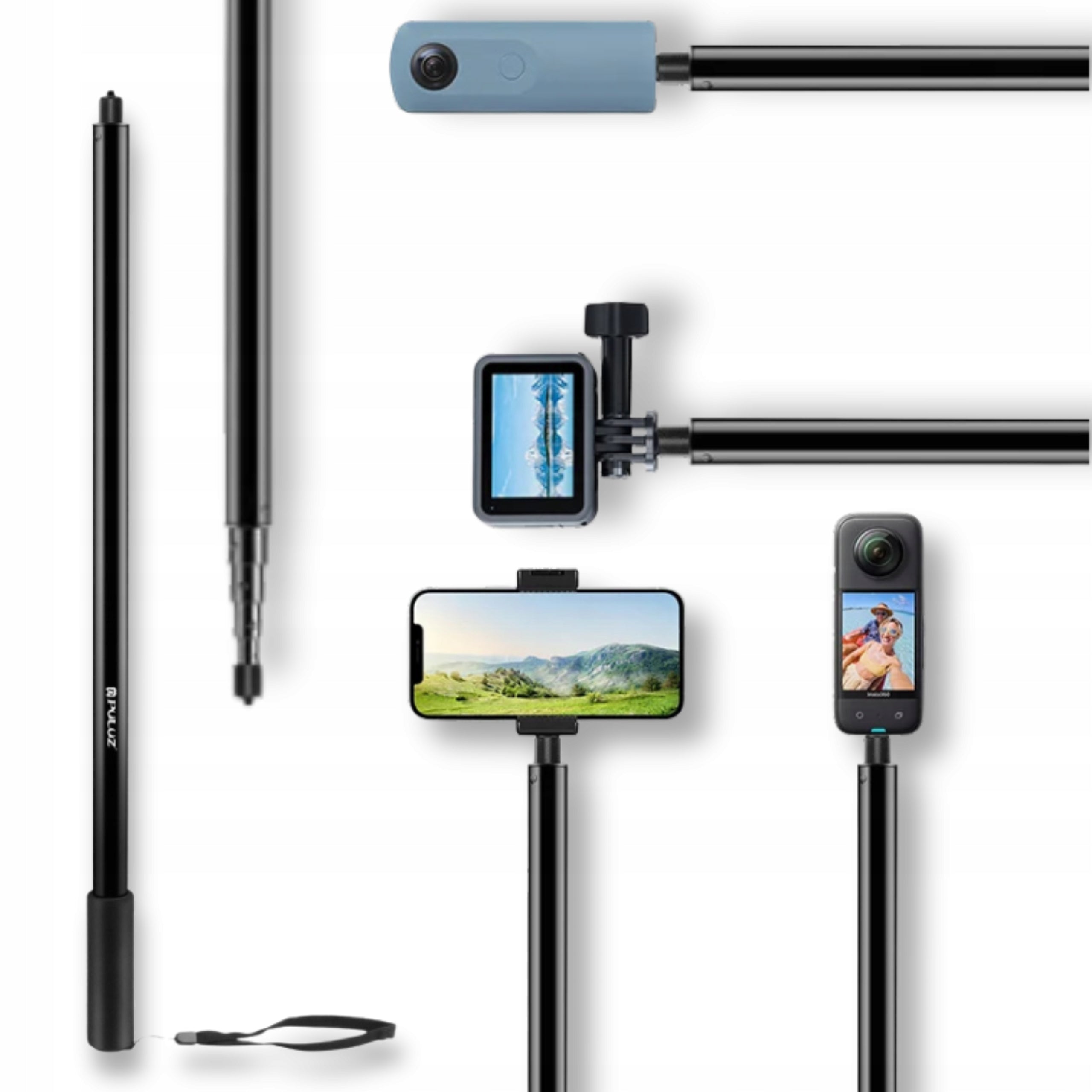 Selfie Stick Telescopic Boom 3m PULUZ Long Stick For Sports Cameras
