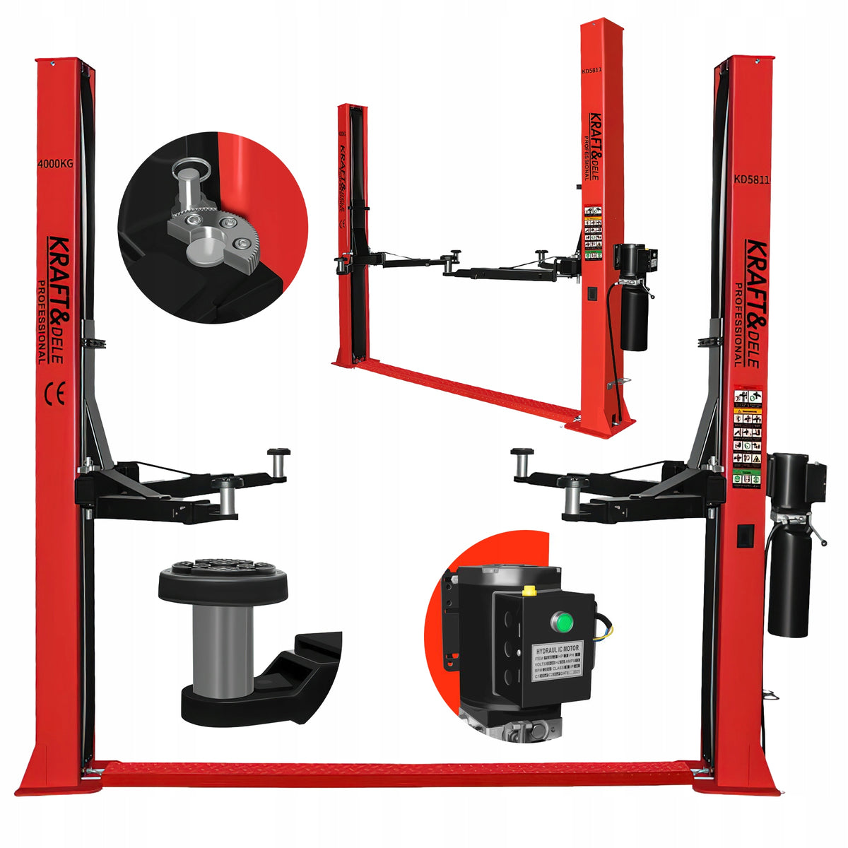 Semi-automatic hydraulic workshop lift 4000 Kg 230V Kraft&Dele
