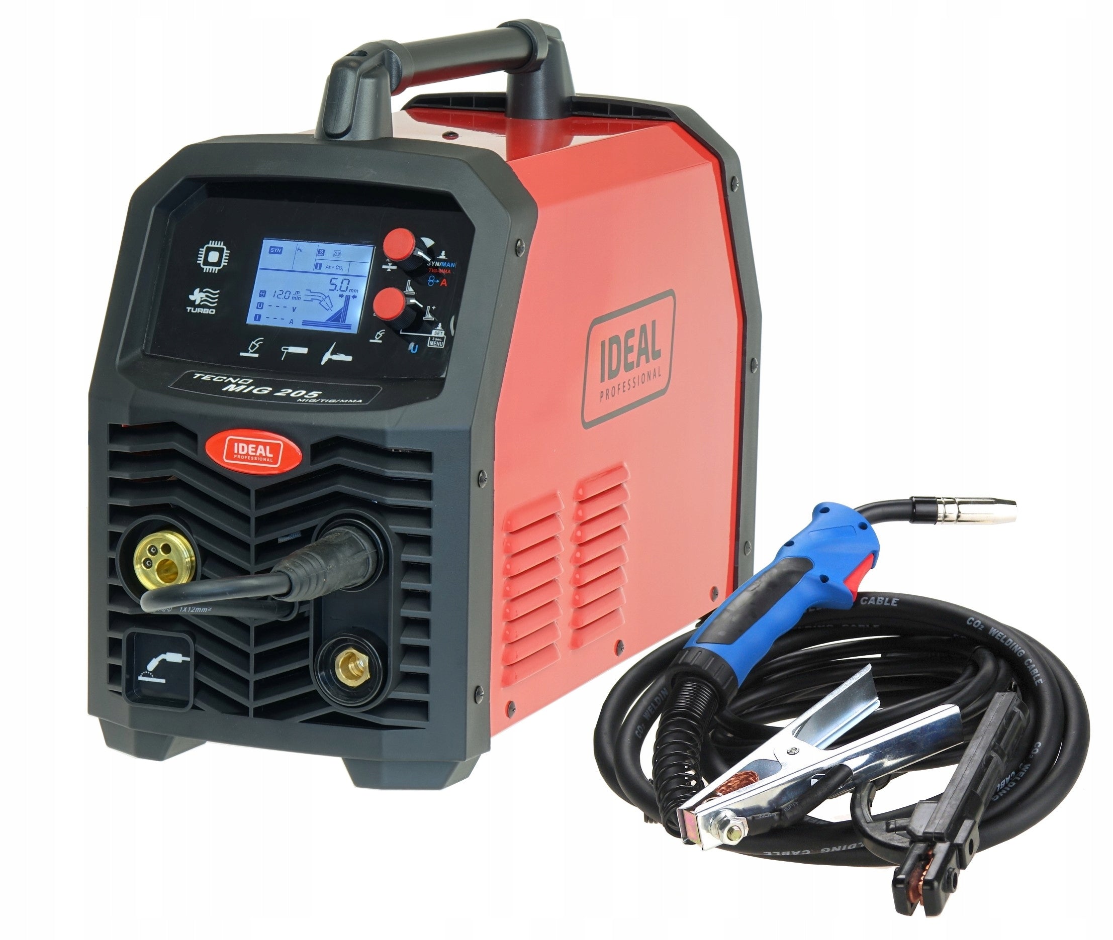 Semi-automatic welder Migomat.IDEA TECNOMIG 205 LCD MIG/TIG/MMA TECNO Packaging status original