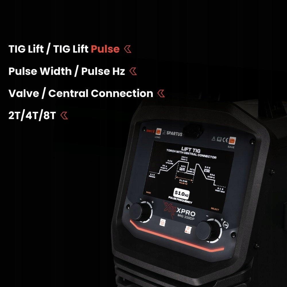 Semi-automatic welding machine MIG TIG MMA SPARTUS XPro 300 Dual Pulse 400V Manufacturer code XPROMIG300DP-PAK-36-3-26-4