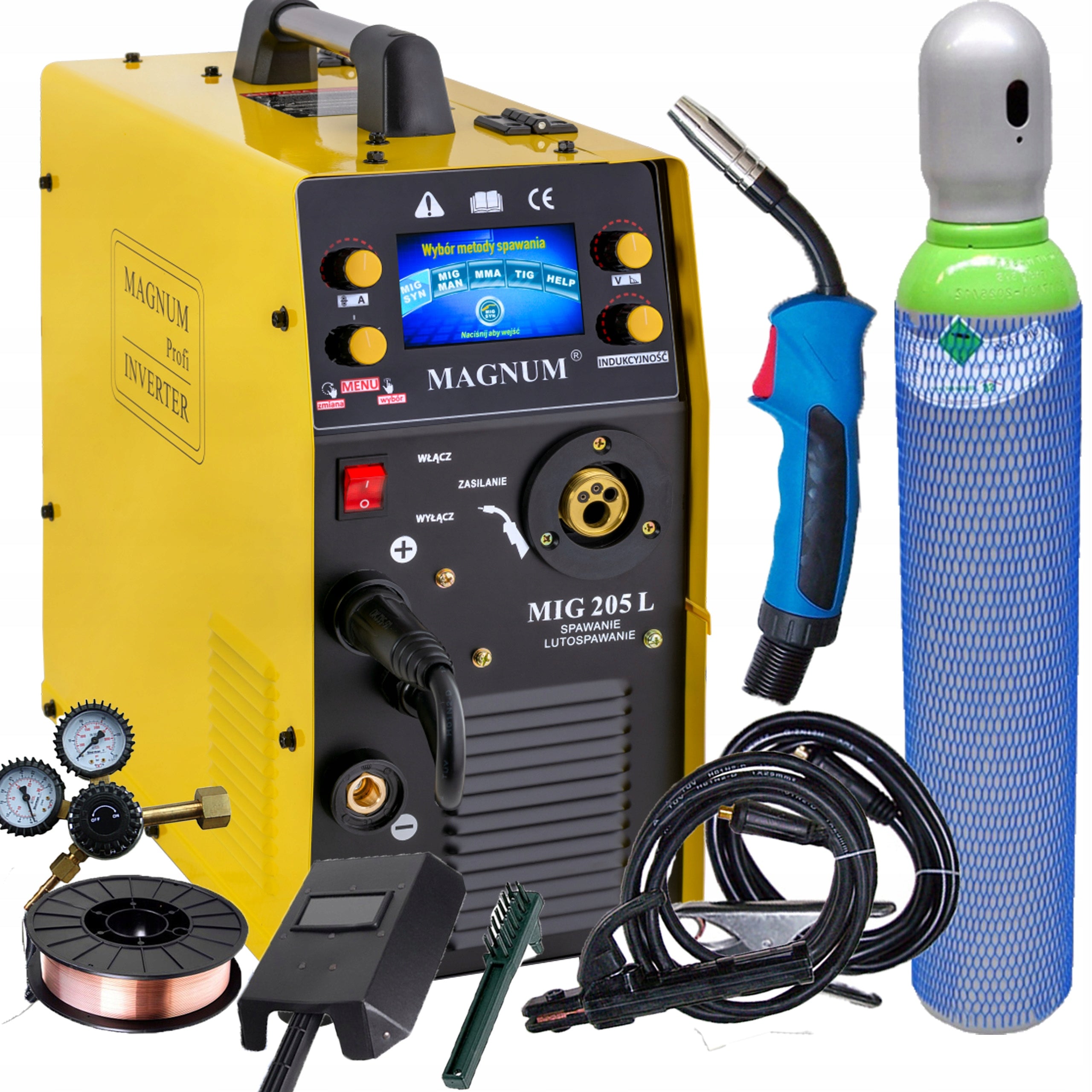 Semi-automatic welding machine migomat Magnum MIG 205L New LCD 200A Soldering Zesta