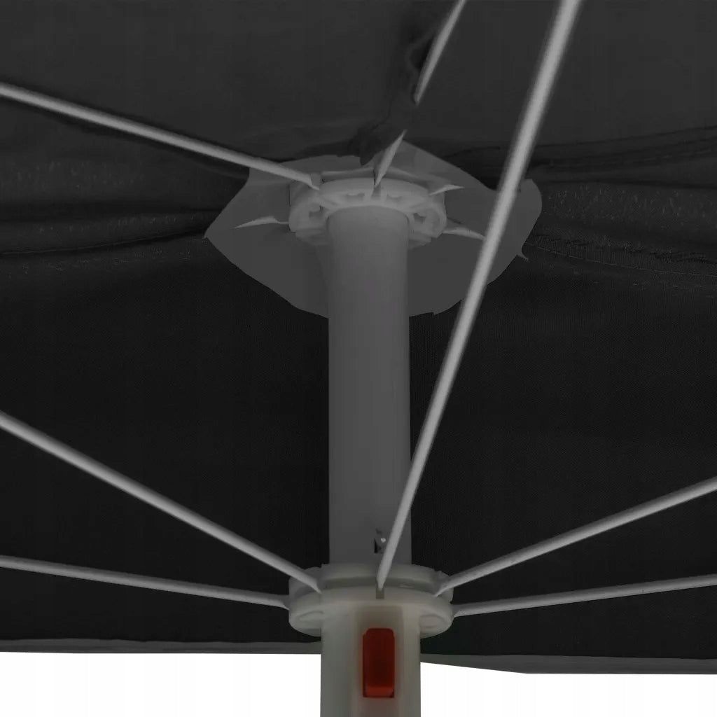Semi-circular garden umbrella on post, 180x90 cm, anthracite Product height 195 cm