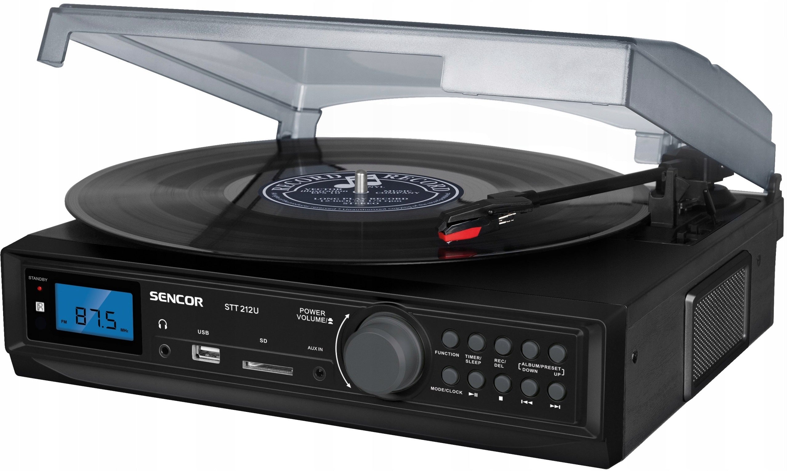 Sencor STT212U Digital Turntable USB SD FM Reader Bluetooth 33/45/78rpm
