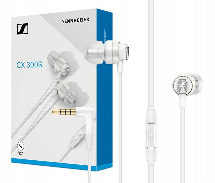 Sennheiser CX 300S White In-Ear Headphones White With Remote Control Microphone Case