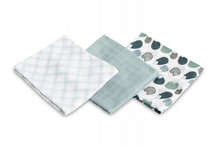 Sensillo Bamboo Diaper 3-Pack Hedgehog Blue 70X80