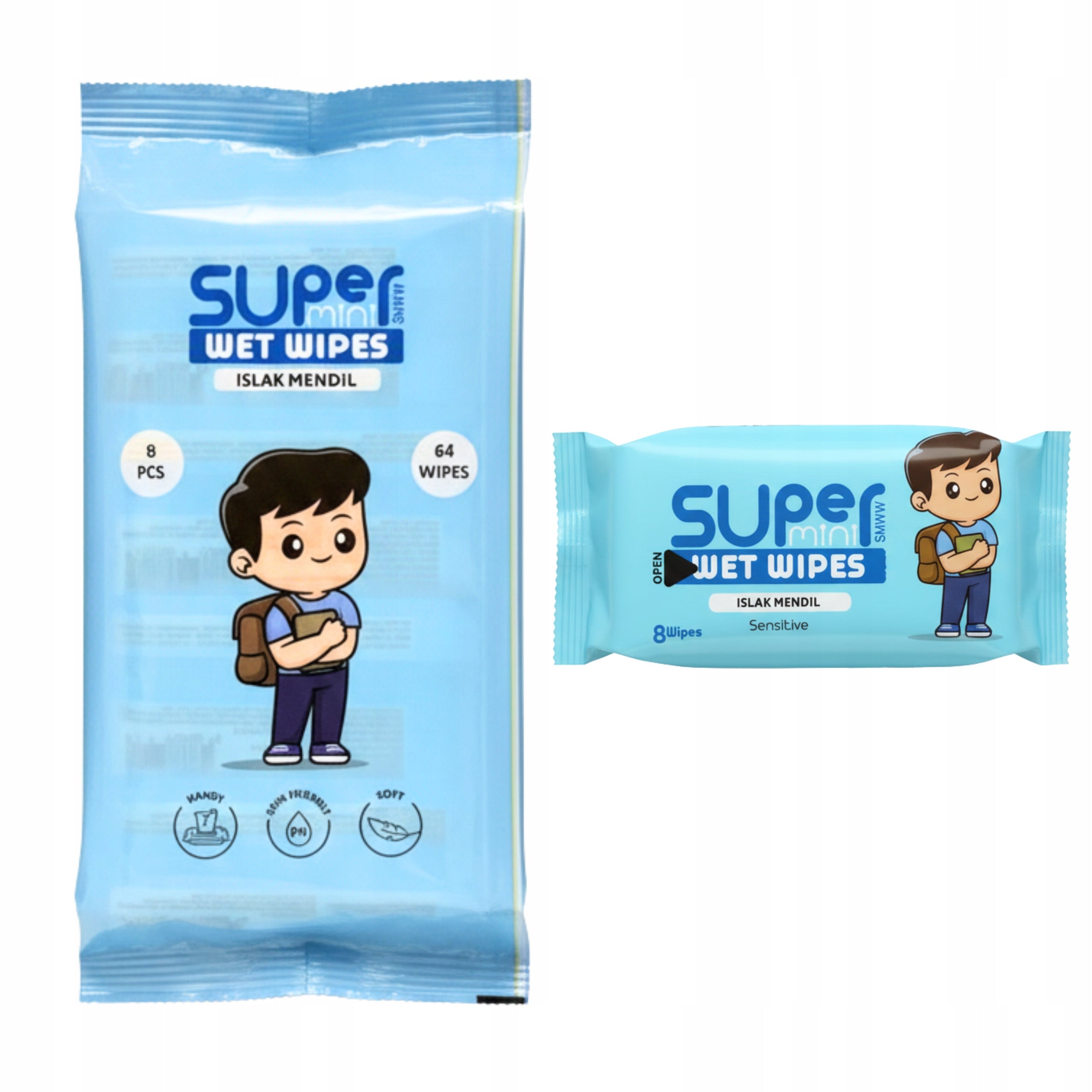 Sensitive SUPER MINI WET WIPES 8x8 Pack (64pcs) Set Brand no brand