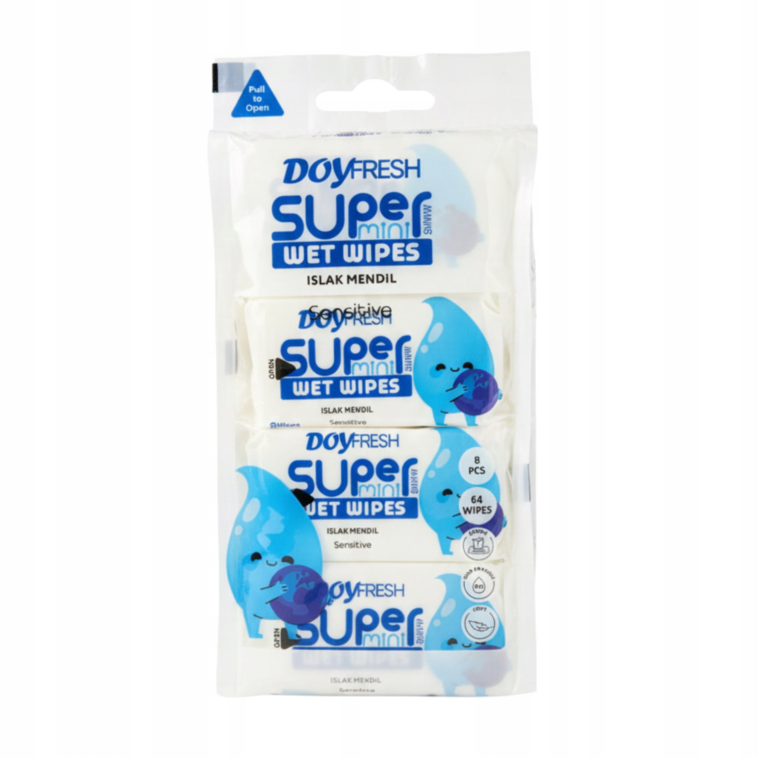 Sensitive SUPER MINI WET WIPES 8x8 Pack (64pcs) Set