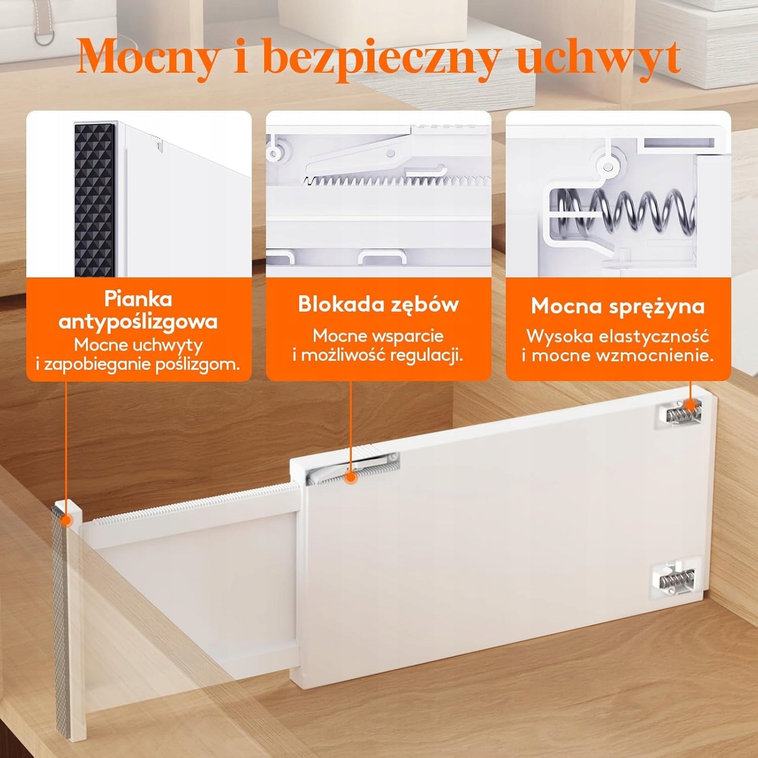 Separator compartments for cabinet drawers 34-56 height 10cm - 4 pieces - WHITE Brand no brand