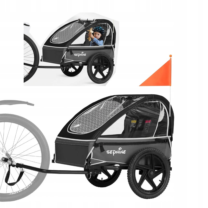 Sepnine Foldable Children's Bike Trailer Suitable For Kid black