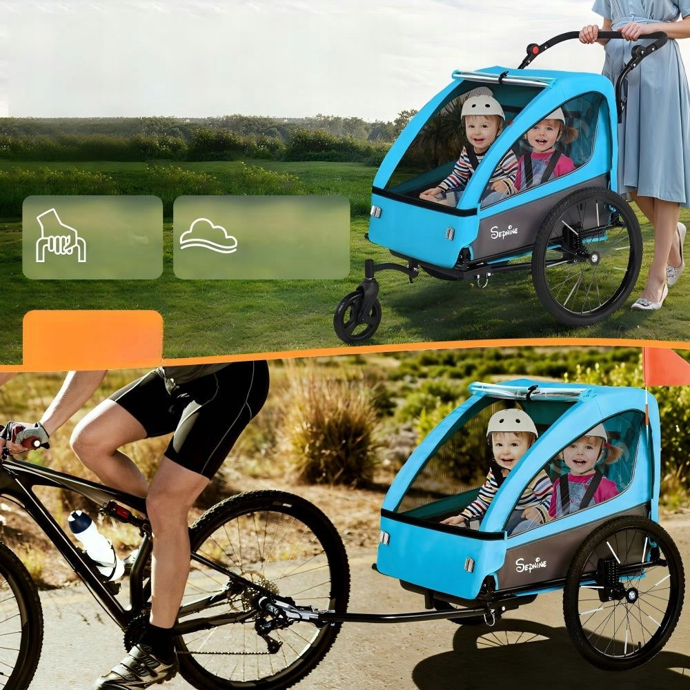 Sepnine Foldable stroller Children's Bike Trailer with Suspension & 5-Point Brand no brand