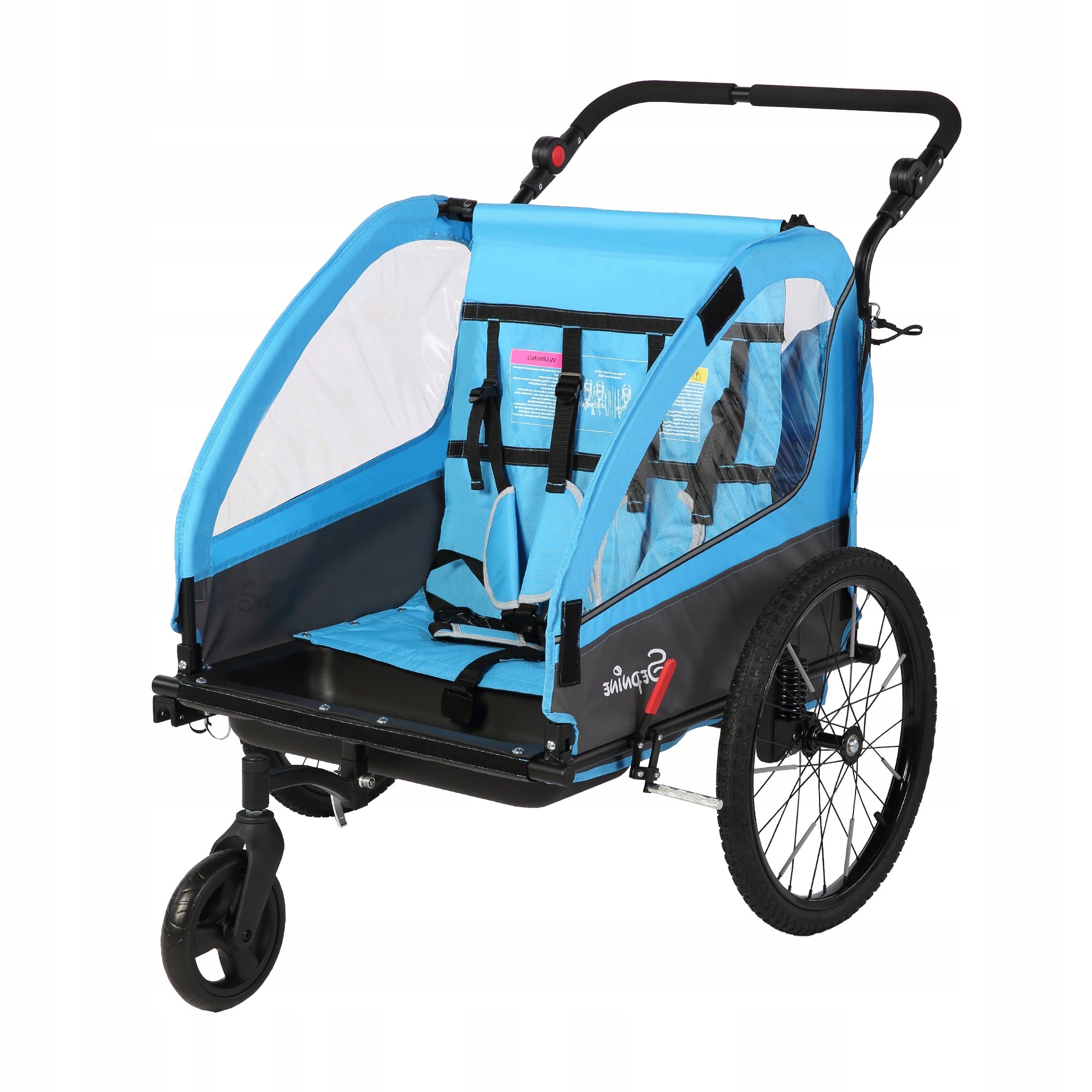 Sepnine Folding Bicycle Trailer forChildren with Shock Absorption and 5-Point Model BT920-BLACK