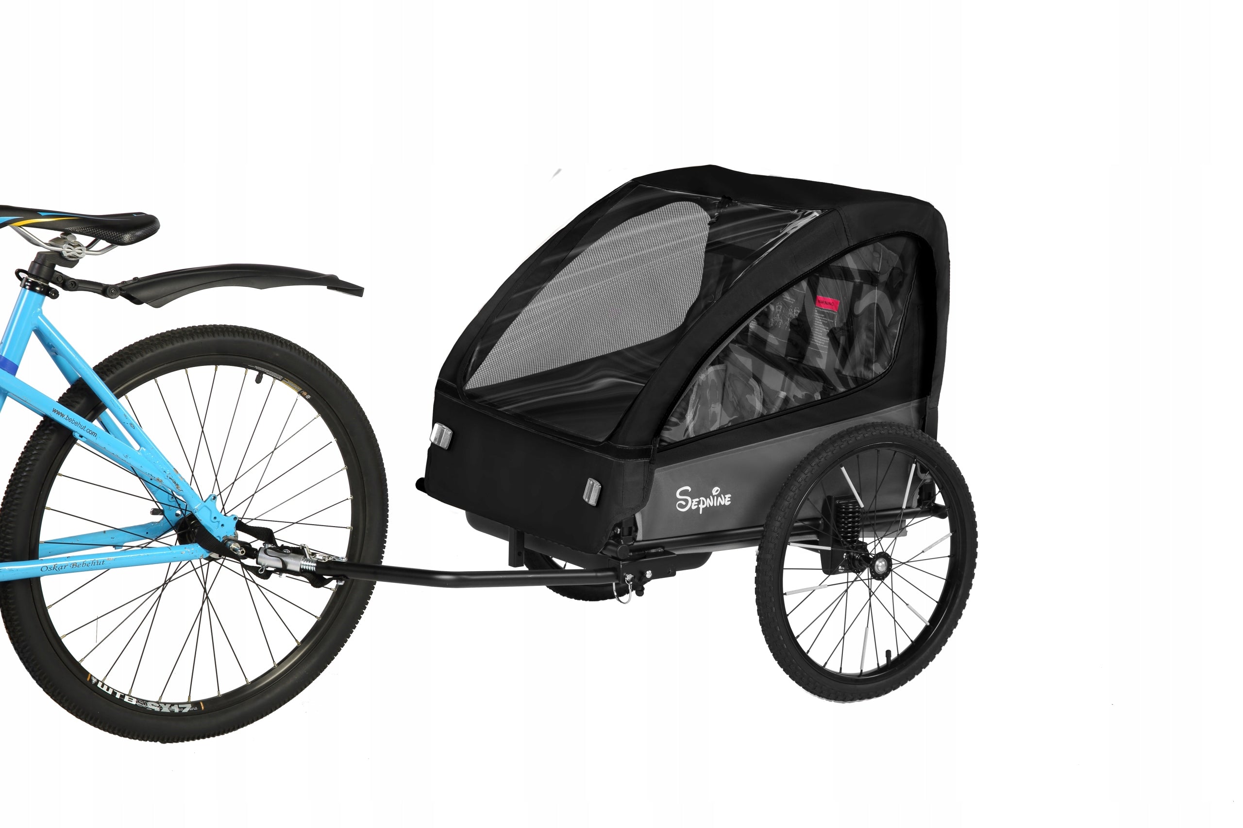 Sepnine Folding Bicycle Trailer forChildren with Shock Absorption and 5-Point