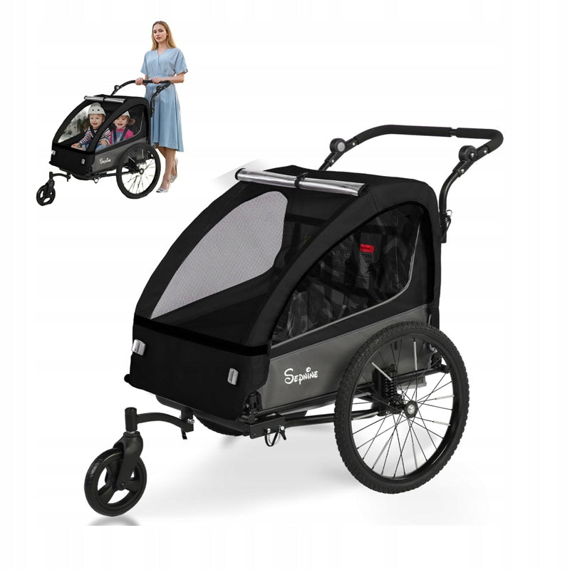 Sepnine folding pram/animal with bicycle trailer