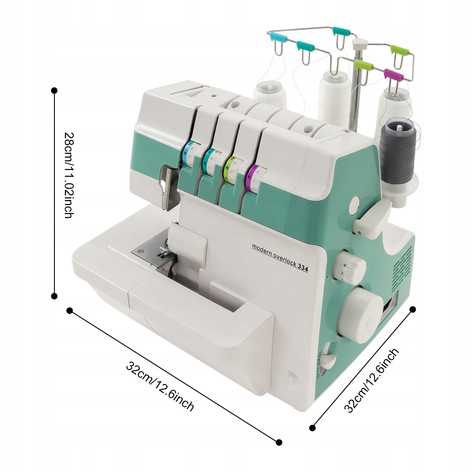 Serger Overlock Machine with 2/3/4 Thread Capability, Adjustable Feed Dominant color blue