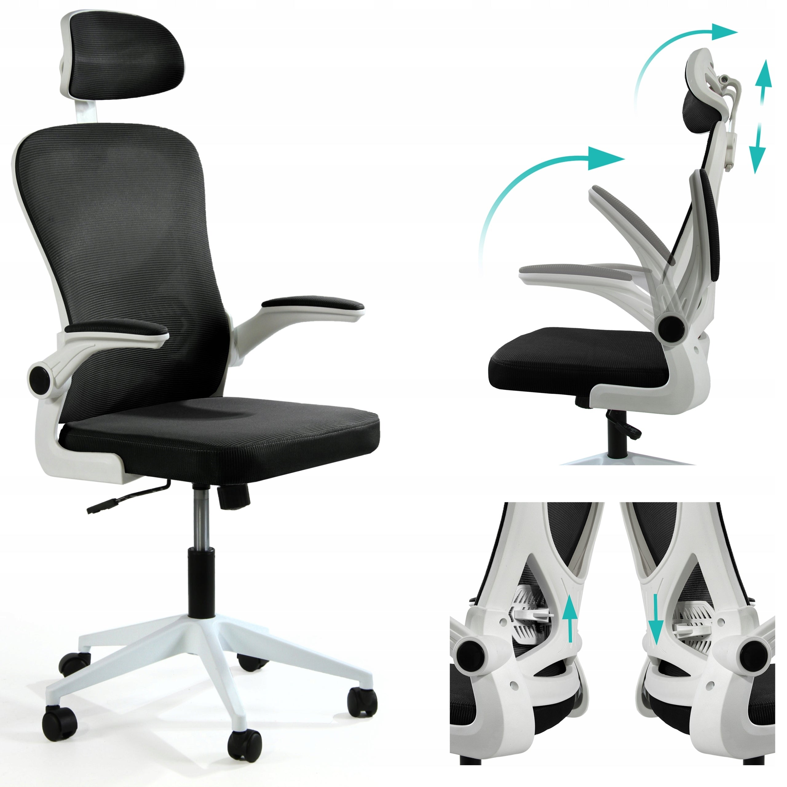 Sesto Senso Ergonomic Office Chair with Adjustable Headrest Black