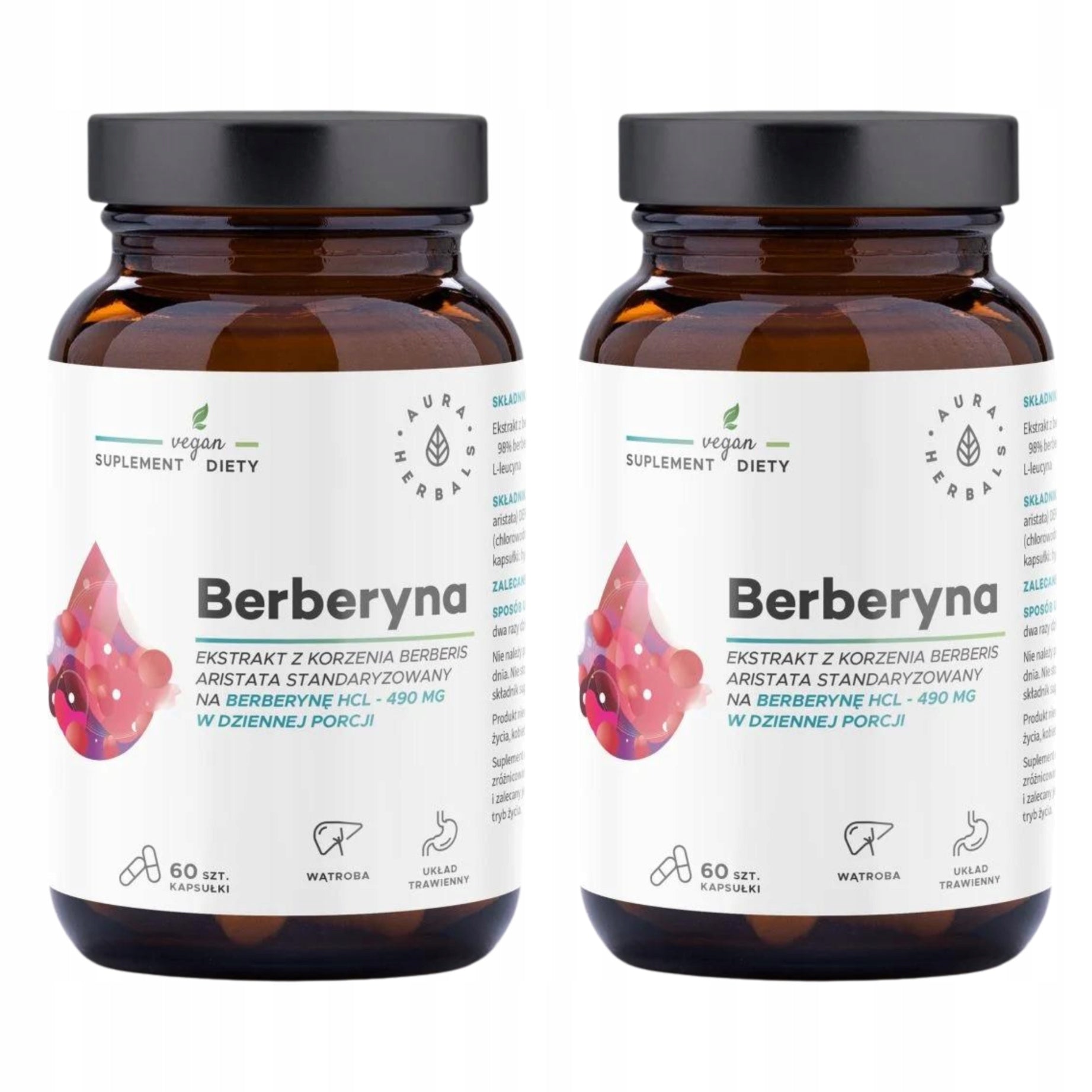 Set: 2x Aura Berberine Slimming Diabetes Healthy Heart Liver 60 kaps