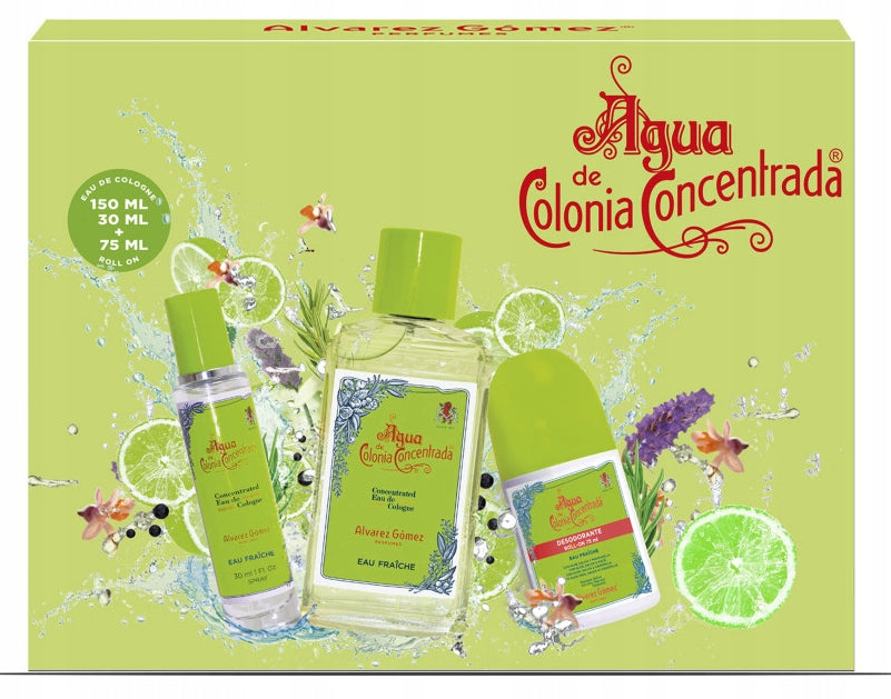 Set Alvarez Gomez Eau Fraiche Agua de Colonia Concentrada 3 Pieces
