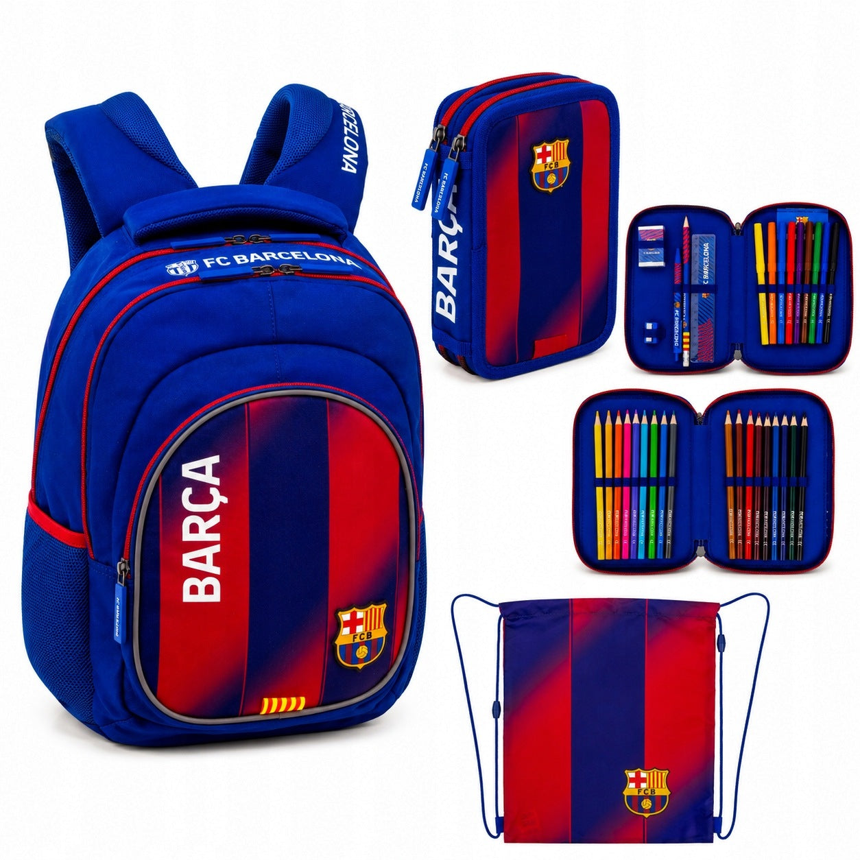 Set Backpack Pencil Case with equipment Bag FC BARCELONA Football 20L