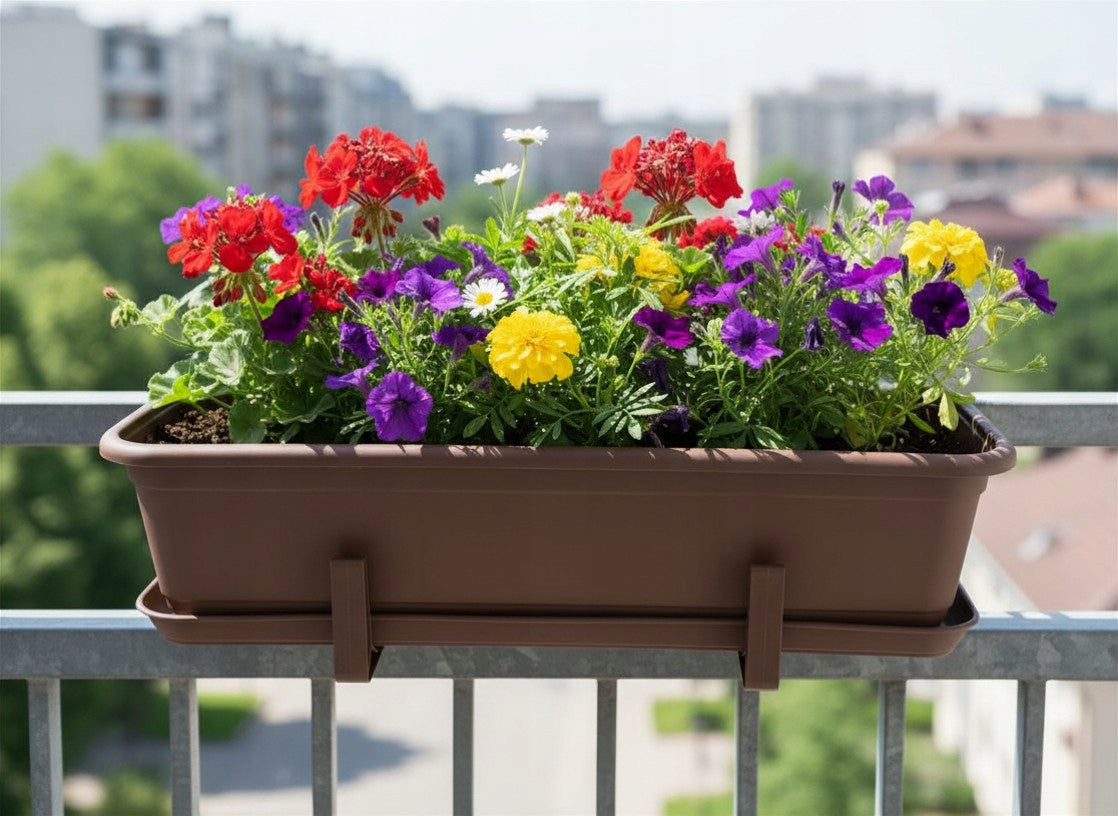 Set Balcony box stand handles 50 cm Bronze Balcony Terrace Manufacturer code Zestaw Skrzynka 50 cm Mat Brąz