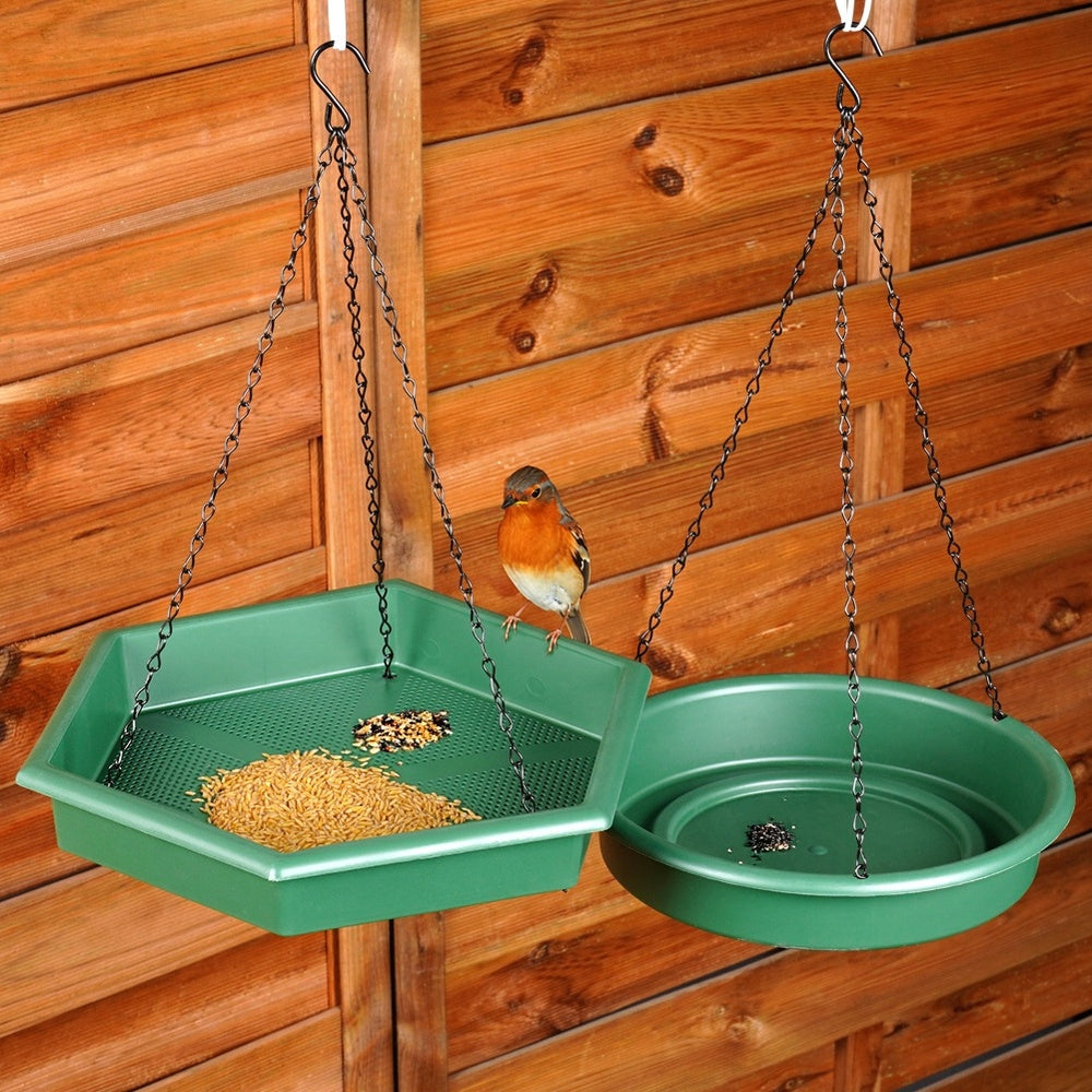 Set Bird Feeder Hanging Garden Water Food Container Packaging status original