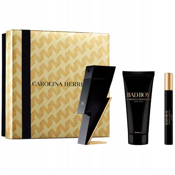 Set Carolina Herrera Bad Boy Edt 100ml + Shower Gel 100ml + Edt 10ml