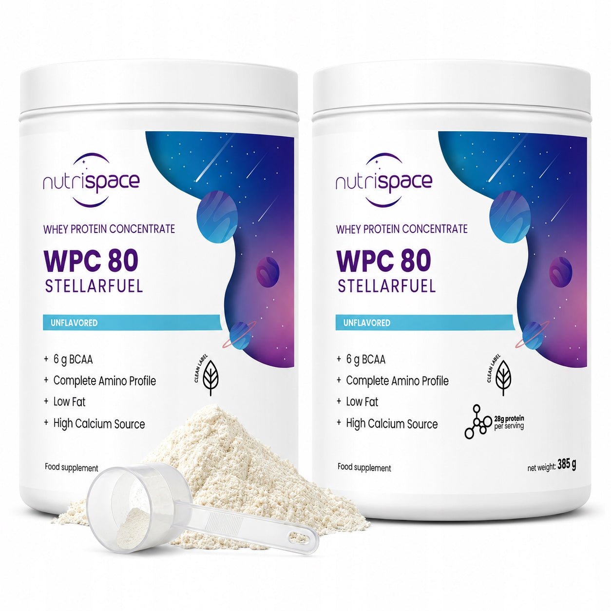 Set Conditioner Protein nutrispace WPC 80 100% Natural 2x 385g
