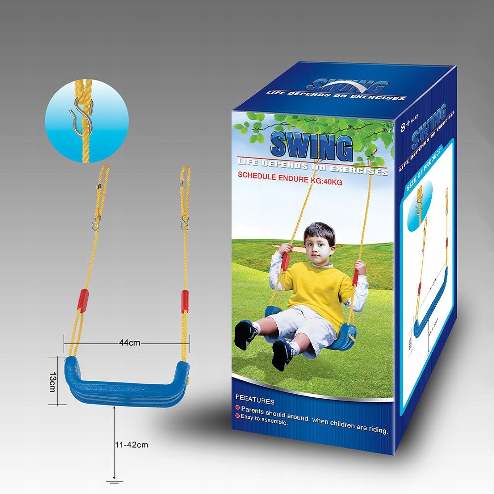Set Creative Lightwight Playground Accessories Sturdy Indoor Outdoor Swing Packaging status original