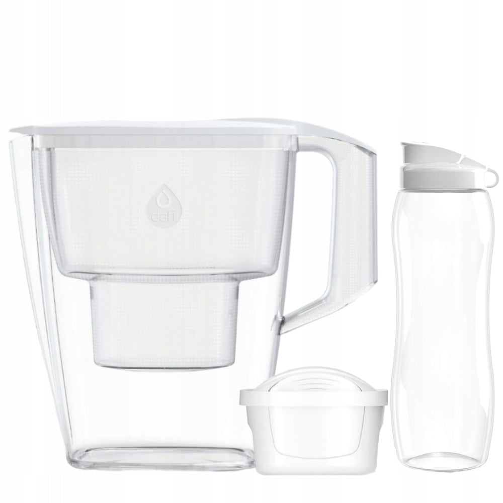 Set Filter jug Dafi MILA white 3l filter Unimax + Water bottle Manufacturer code D.FO.DAFI.MILA.UM.MI.1W.BIA.P