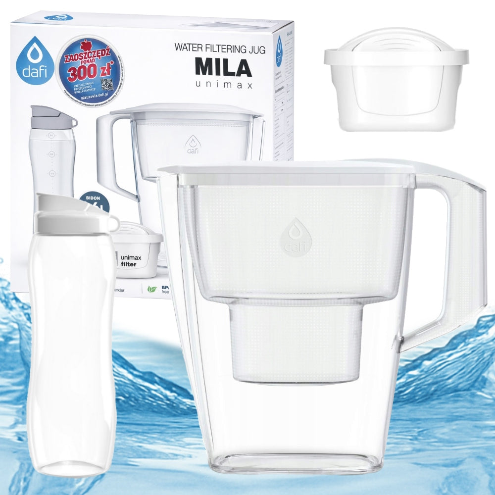 Set Filter jug Dafi MILA white 3l filter Unimax + Water bottle