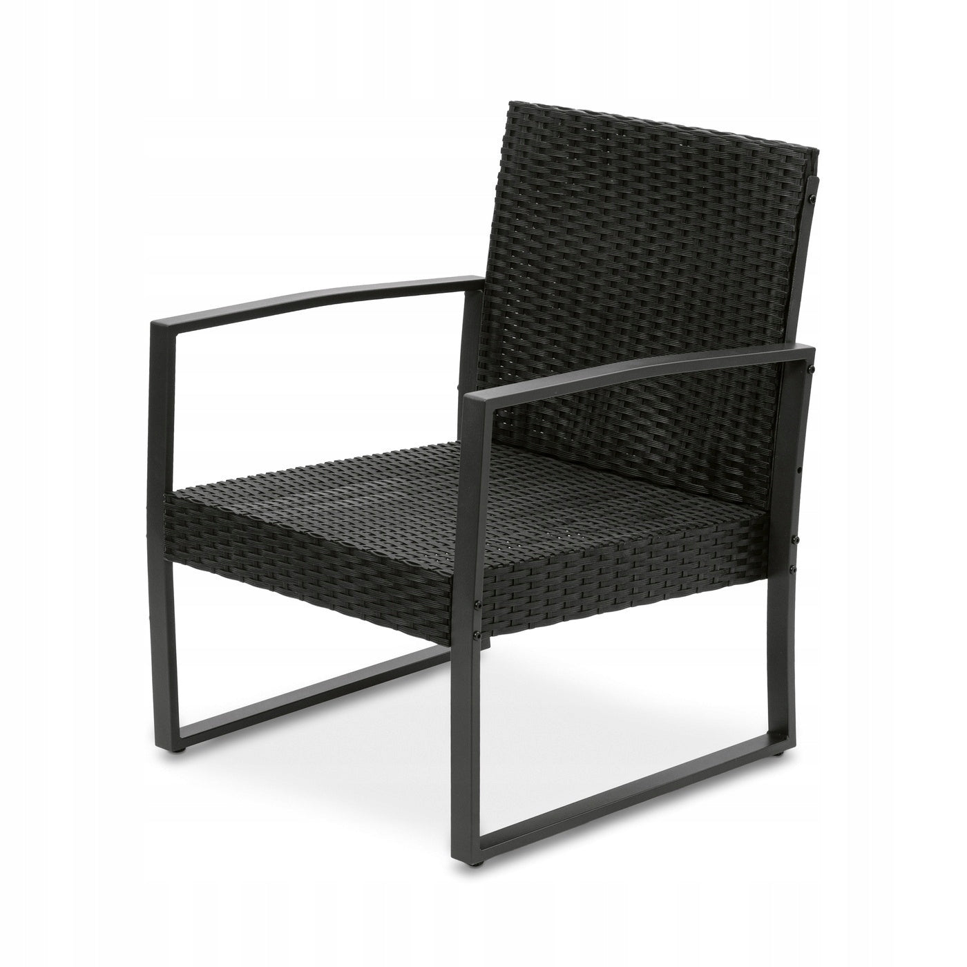 Set GARDEN FURNITURE ARMCHAIRS GLASS TABLE SOFA Set Tadar Madeira 4 el Color black