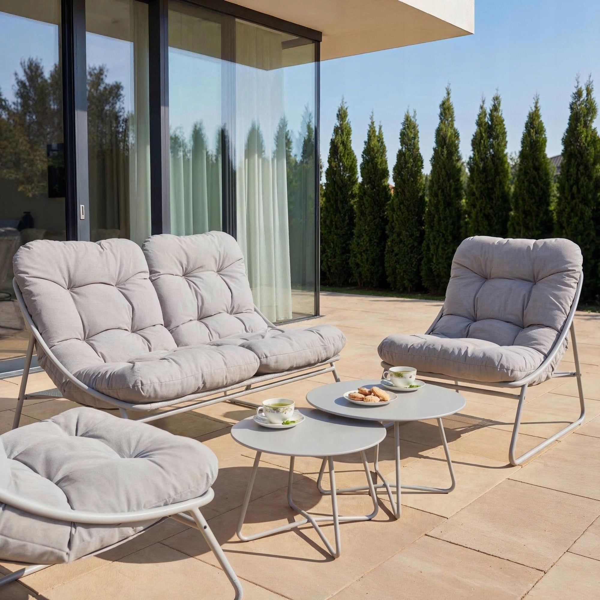 Set Garden Furniture Loft Sofa 2 Armchairs 2 Coffee Tables for Terrace Balcony Packaging status original