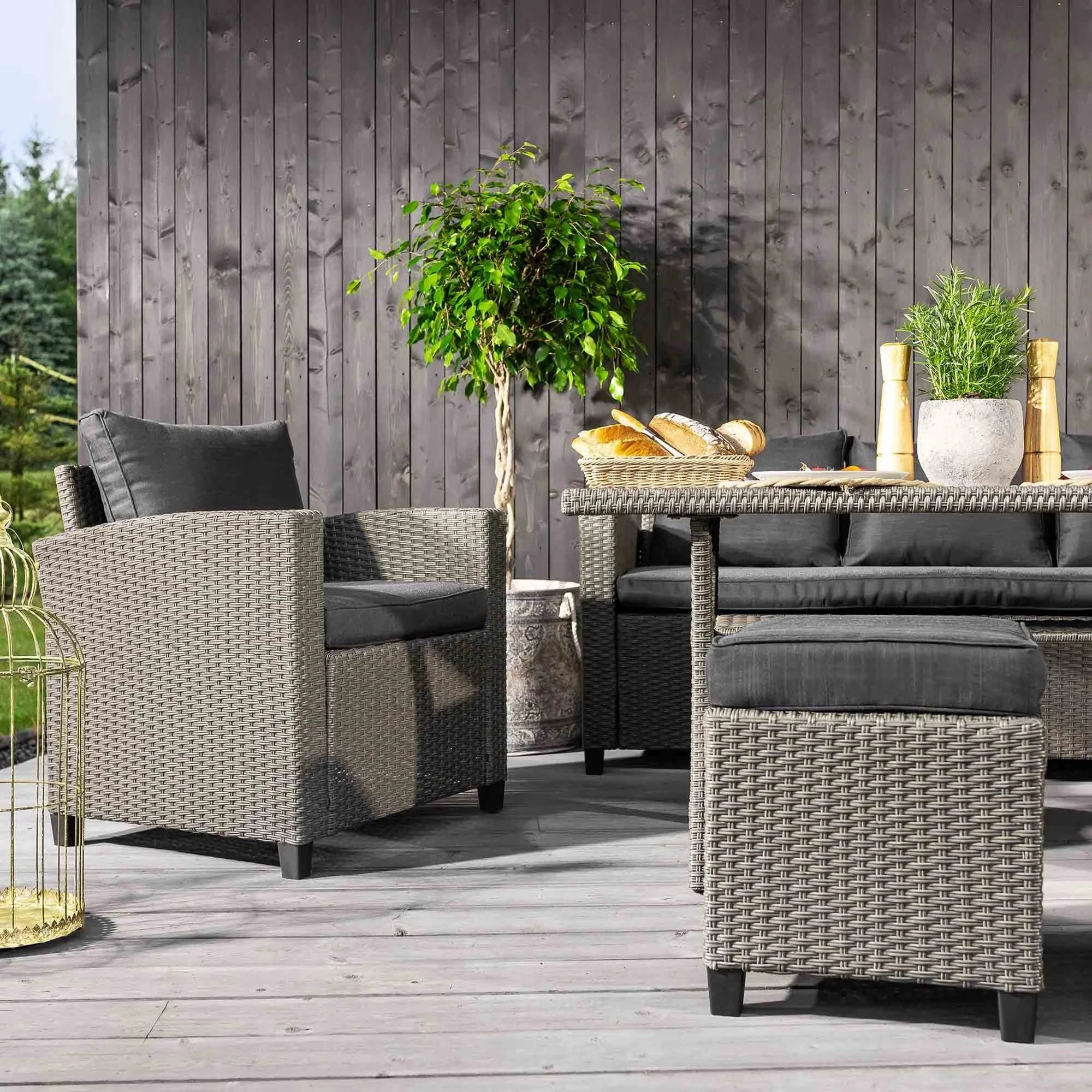Set Garden Furniture Technorattan Set of 7 Person Sofa Table Armchairs Pouf Number of people 7