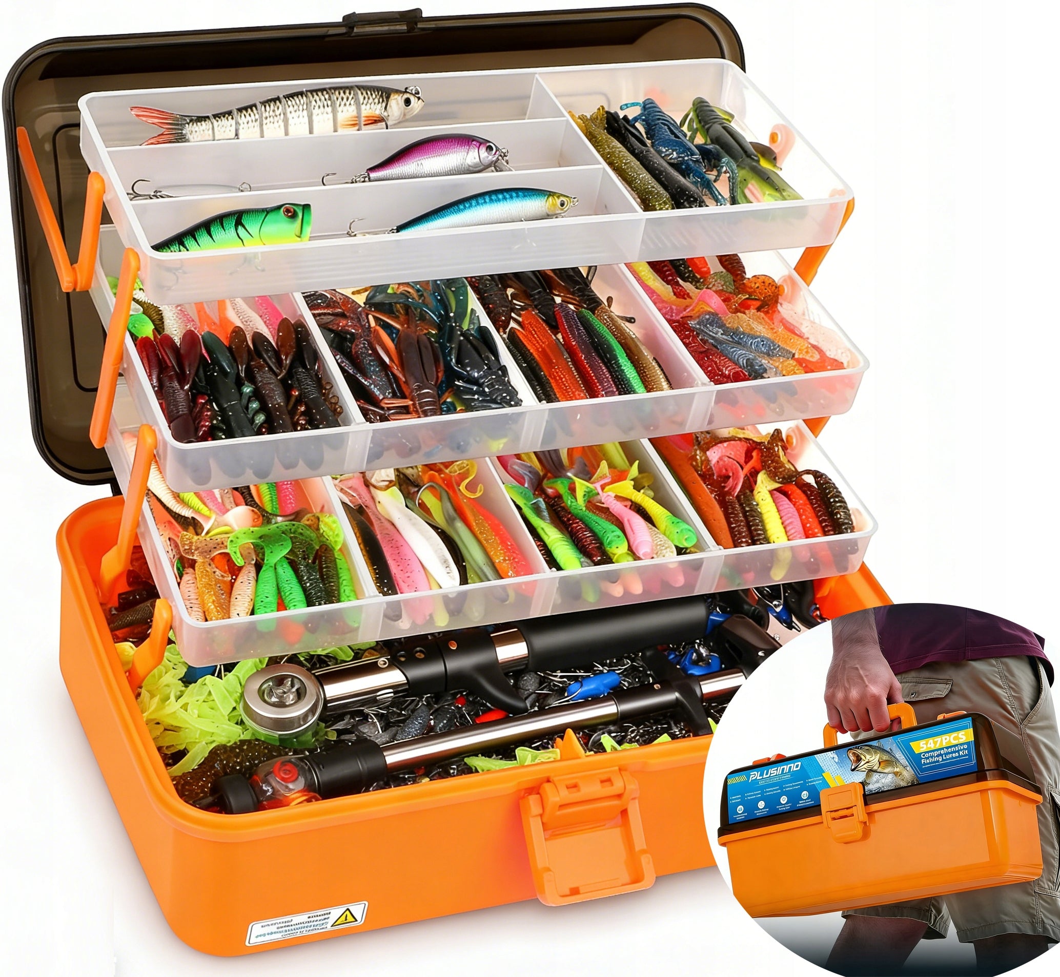 Set Hooks Float Fishing Box Large Spinning Akcesoria Lures Brand no brand