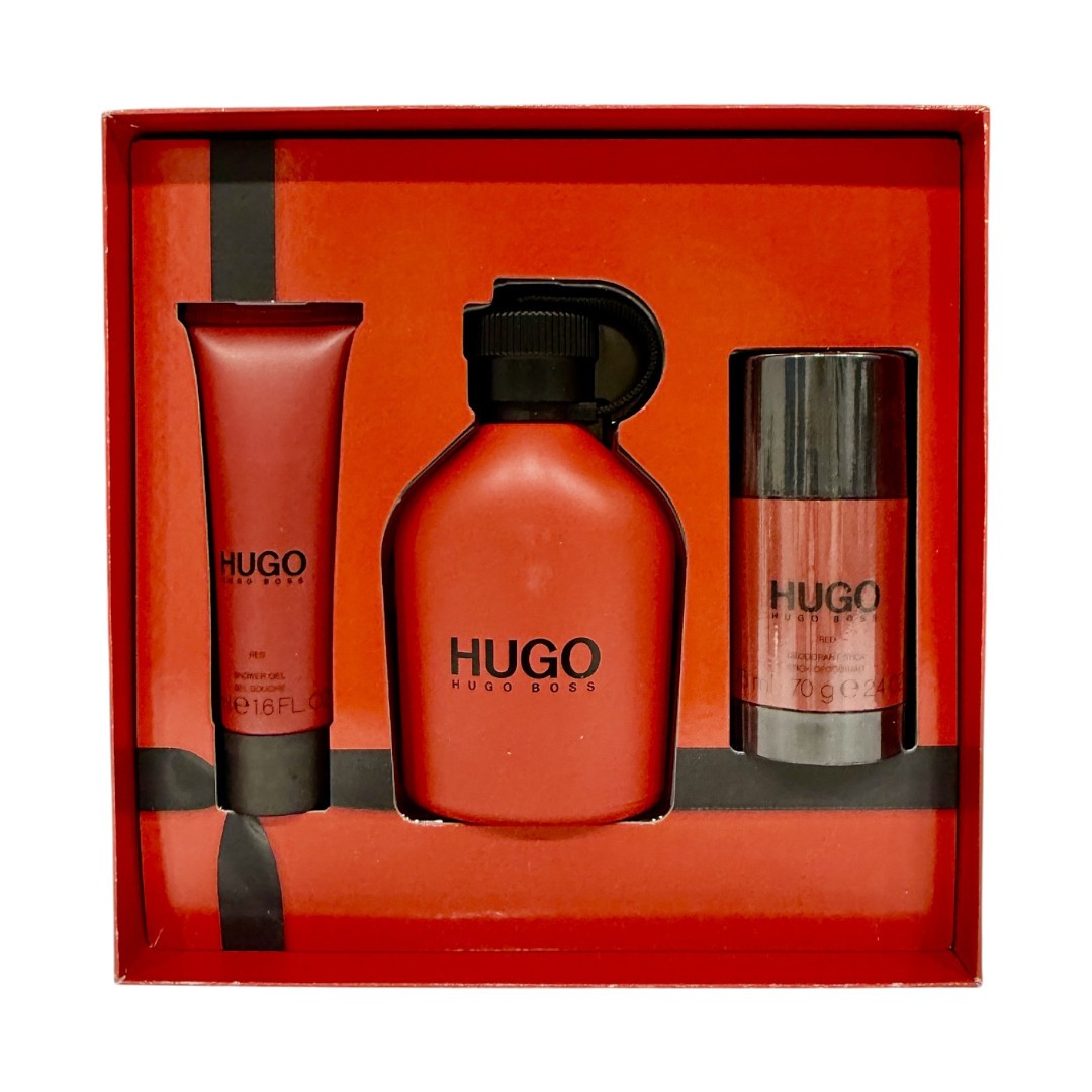 Set Hugo Boss Red Edt perfumes for men unique intense fragrance 150ml