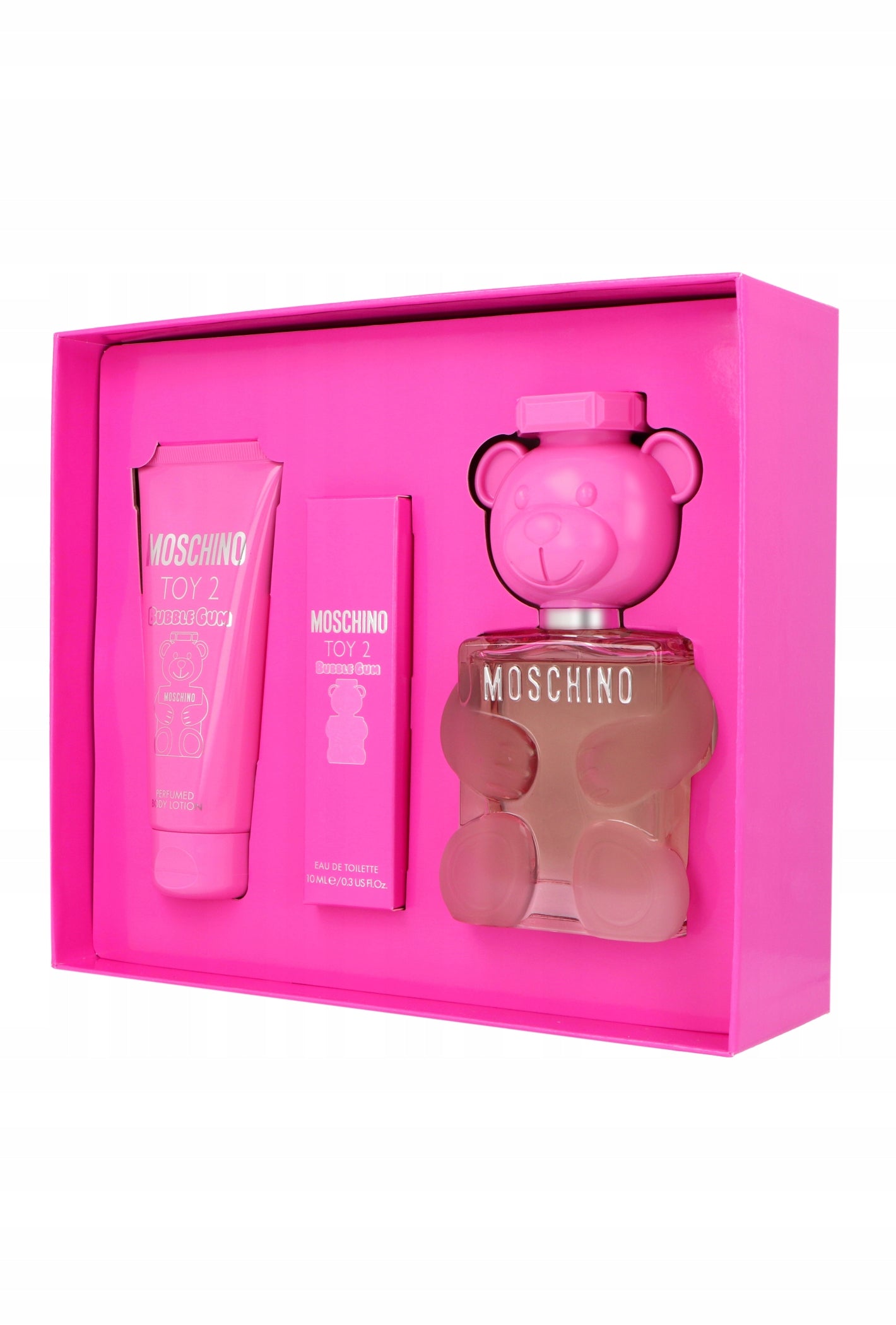Set Moschino Toy 2 Bubble Gum Edt 100ml + Body Lotion 100ml + Edt 10ml Packaging volume 100 ml