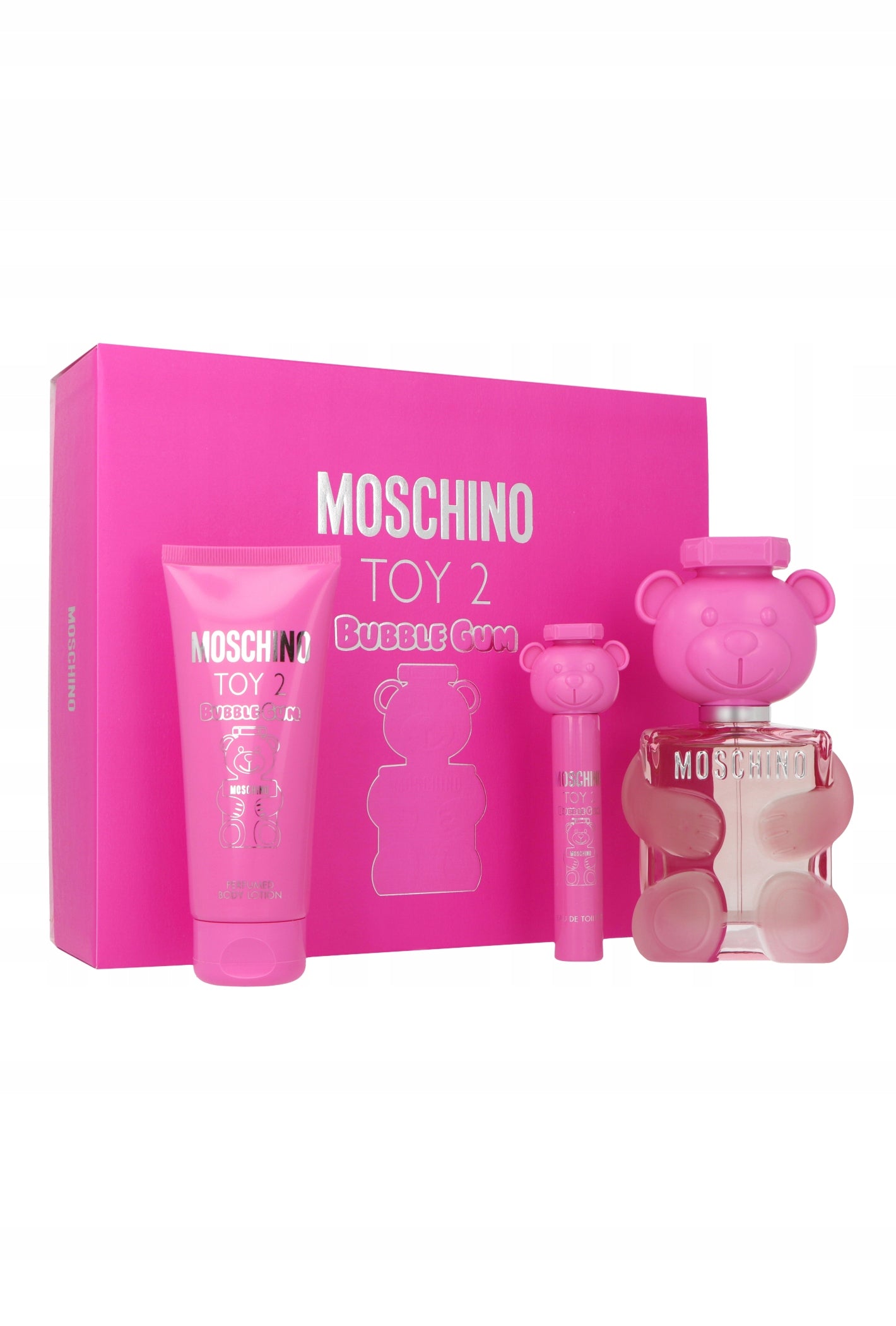 Set Moschino Toy 2 Bubble Gum Edt 100ml + Body Lotion 100ml + Edt 10ml Product weight with unit packaging 1 kg