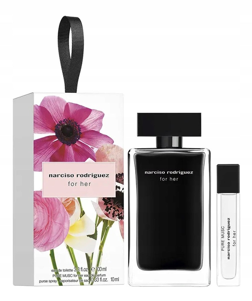 Set Narciso Rodriguez For Her Eau de toilette 100ml + Pu Eau de Parfum Packaging status original