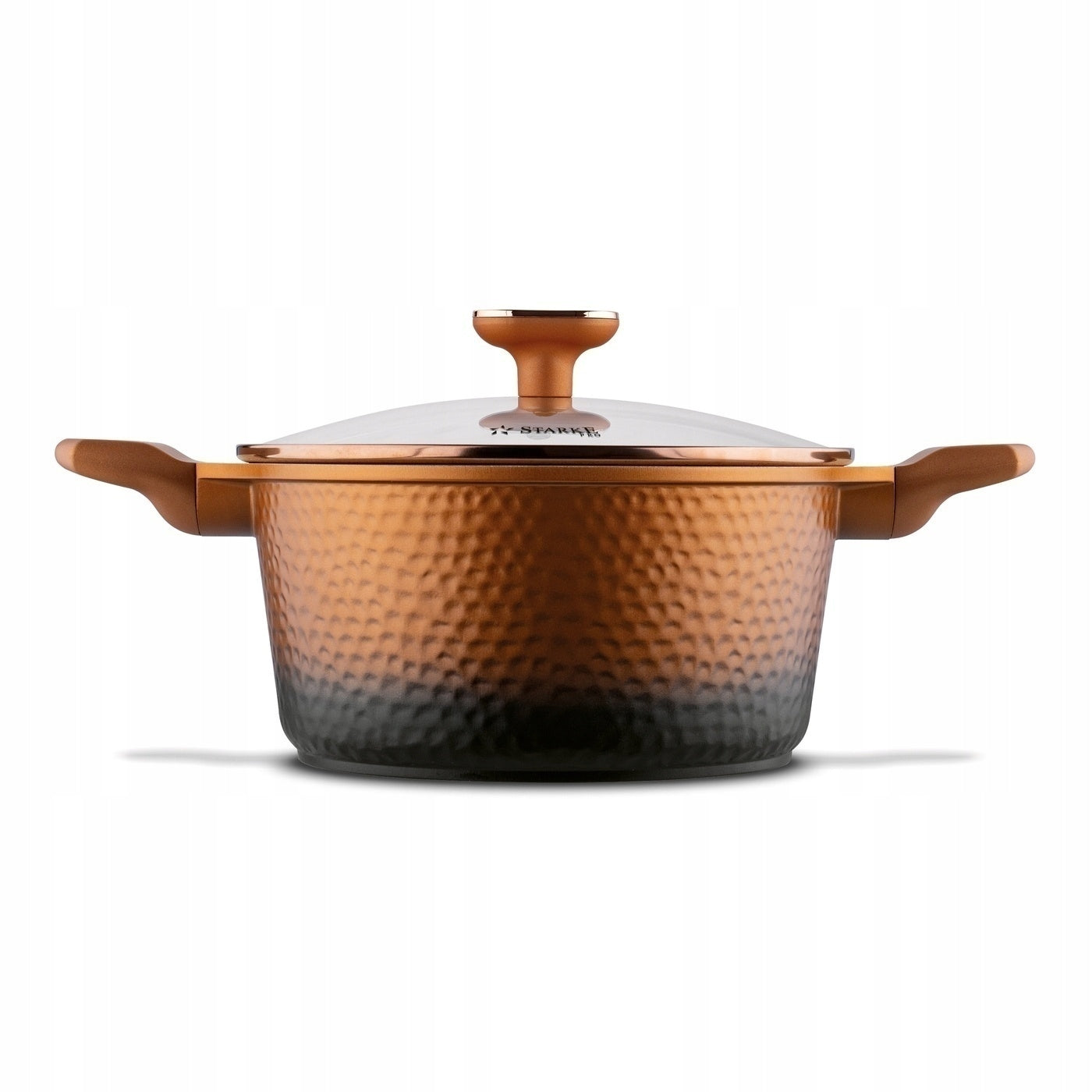 Set OF POTS INDUCTION PAN Starke Pro Texture Copper 10el 16/20/24/28 Additional information suitable for ceramic cooker suitable for electric cooker suitable for gas cooker suitable for induction cooker heat-resistant handles cover included