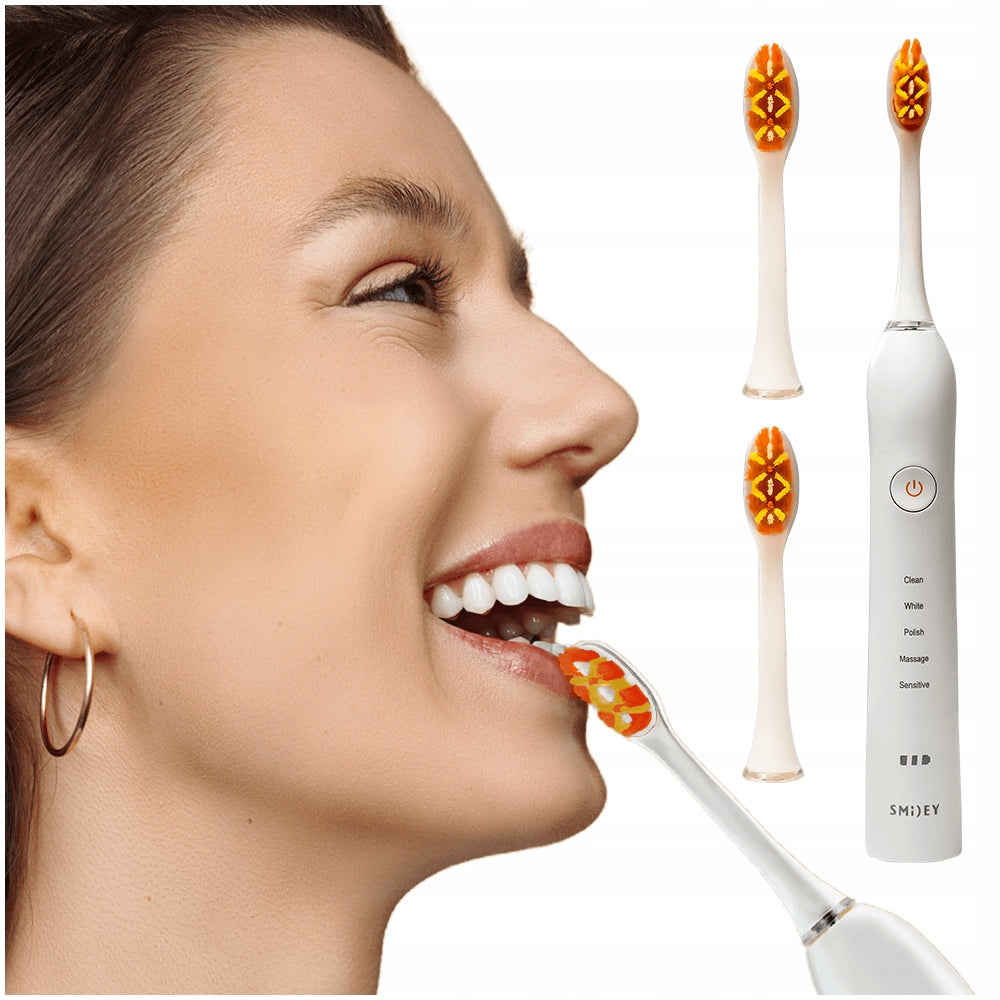 Set Sonic Toothbrush Smiley Pro White + Annual Stock of Tips