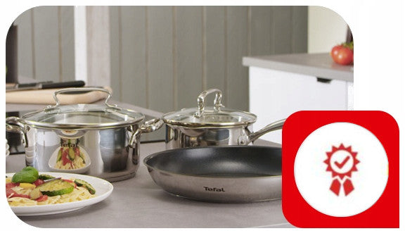 Set TEFAL Duetto+ pots with lid G719S855 stainless steel induction 8el Material stainless steel
