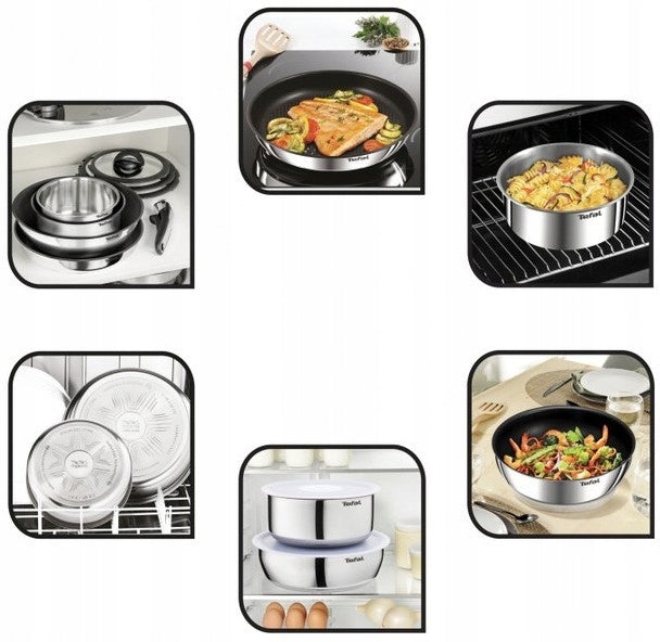 Set TEFAL Ingenio Emotion 16/18/20 cm glass handle plastic lids Number of items in the set 10