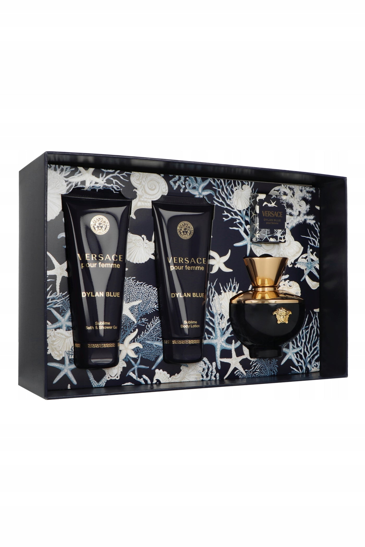 Set Versace Dylan BlueFemme Edp 100ml + Shower Gel + Body Lotion + mini Brand Versace
