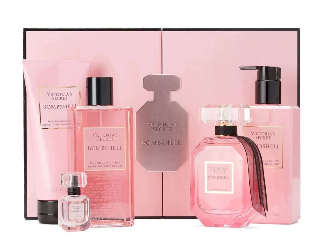 Set Victoria's Secret Bombshell edp 100, edp 7,5, lotion, mist, gel